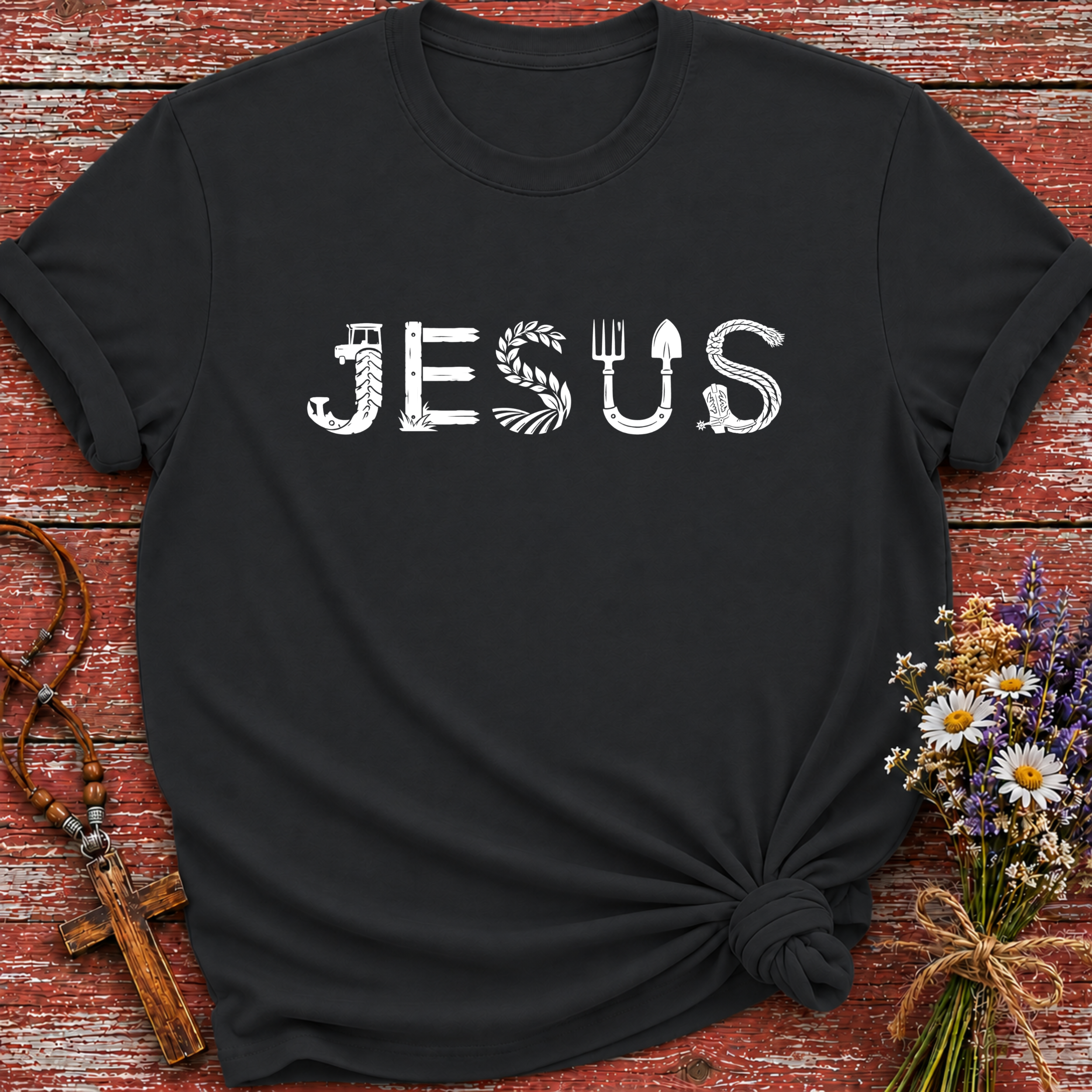 Jesus Farm Letters T-Shirt