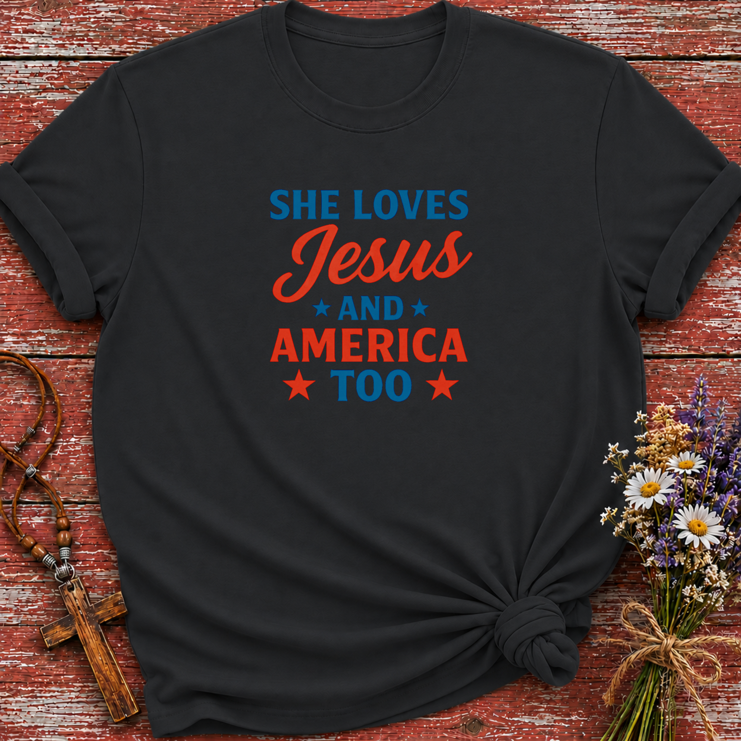 She Loves Jesus And America Too T-Shirt