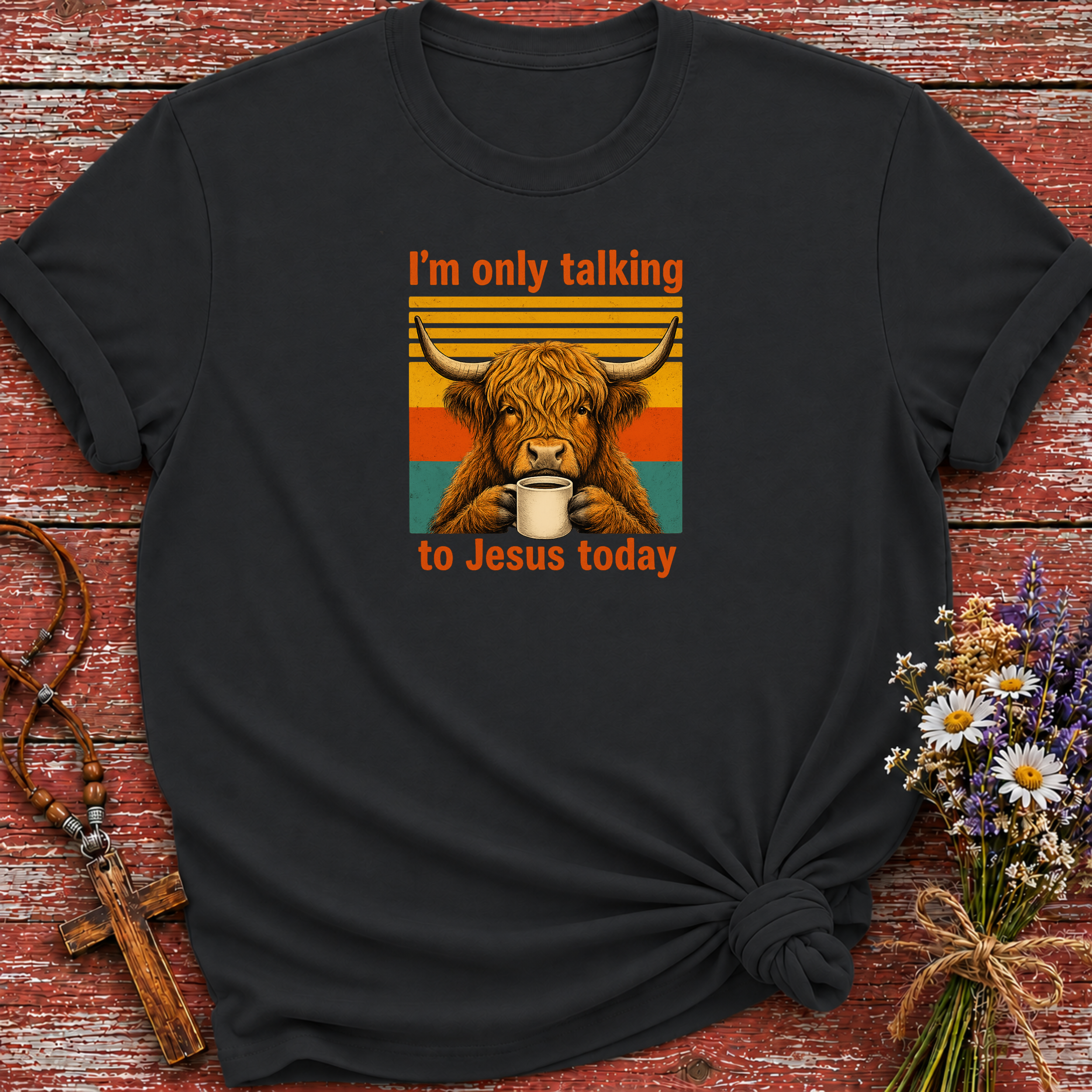 I'm Only Talking to Jesus Today Cow T-Shirt