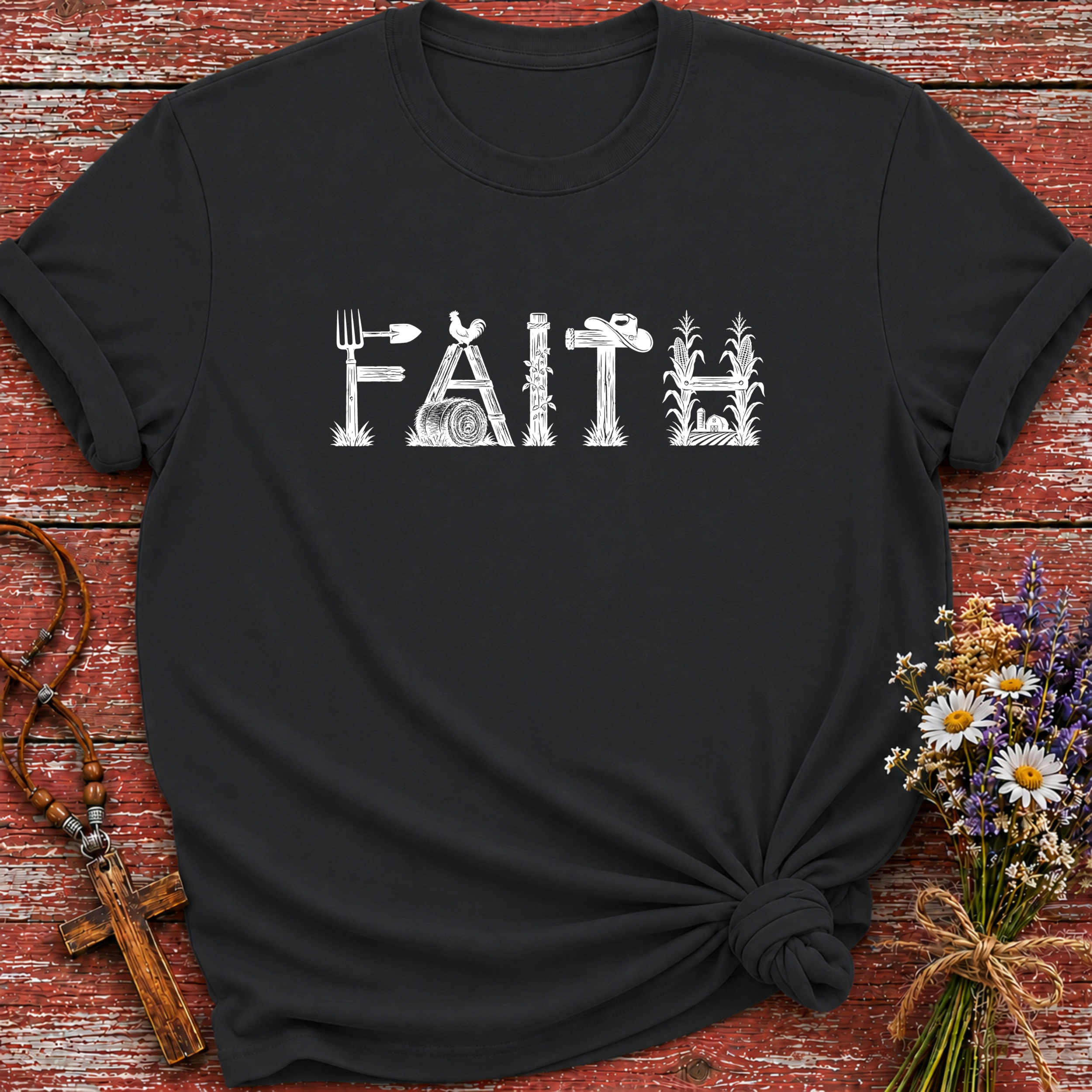 Faith Farm Letters T-Shirt