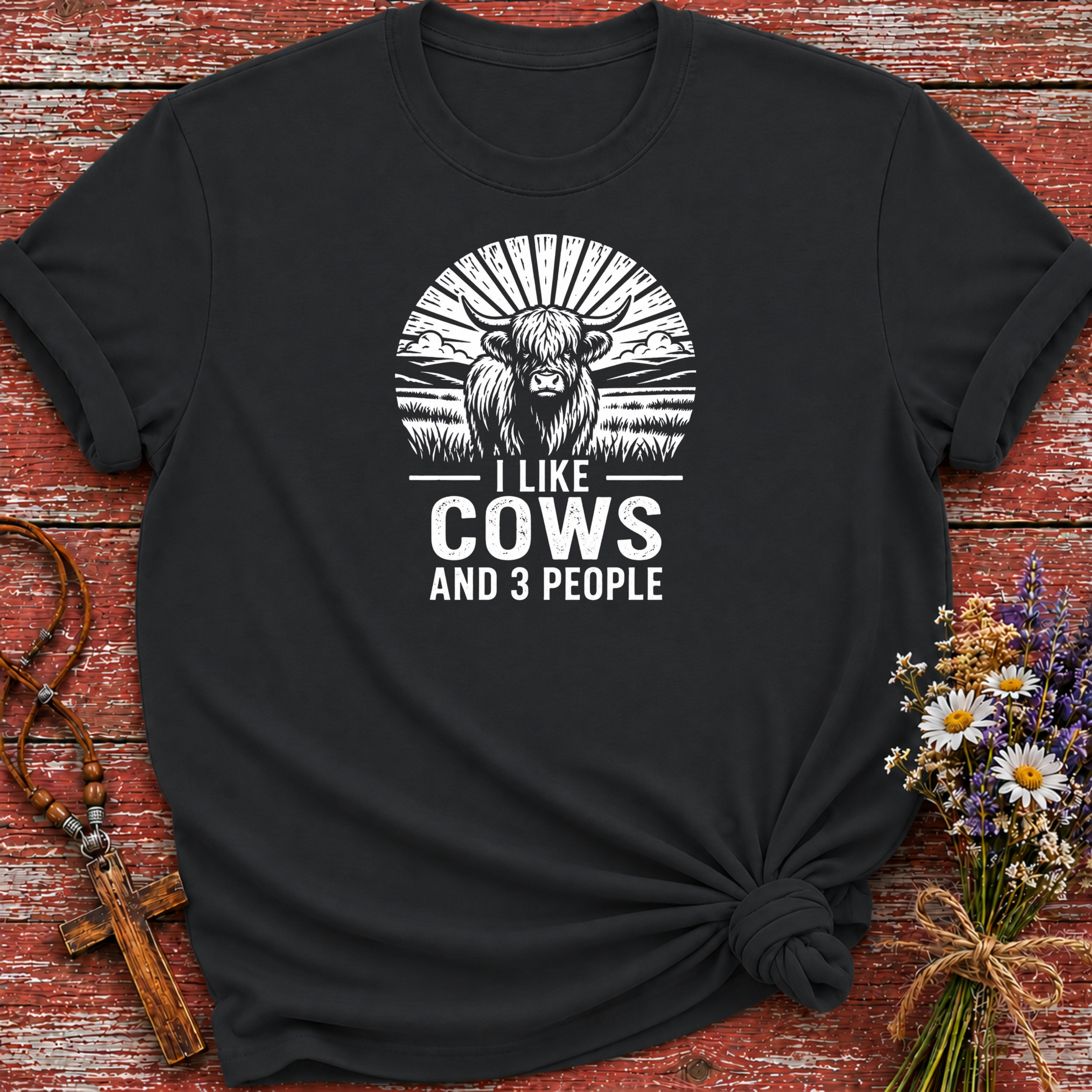 I Like Cows and 3 People T-Shirt