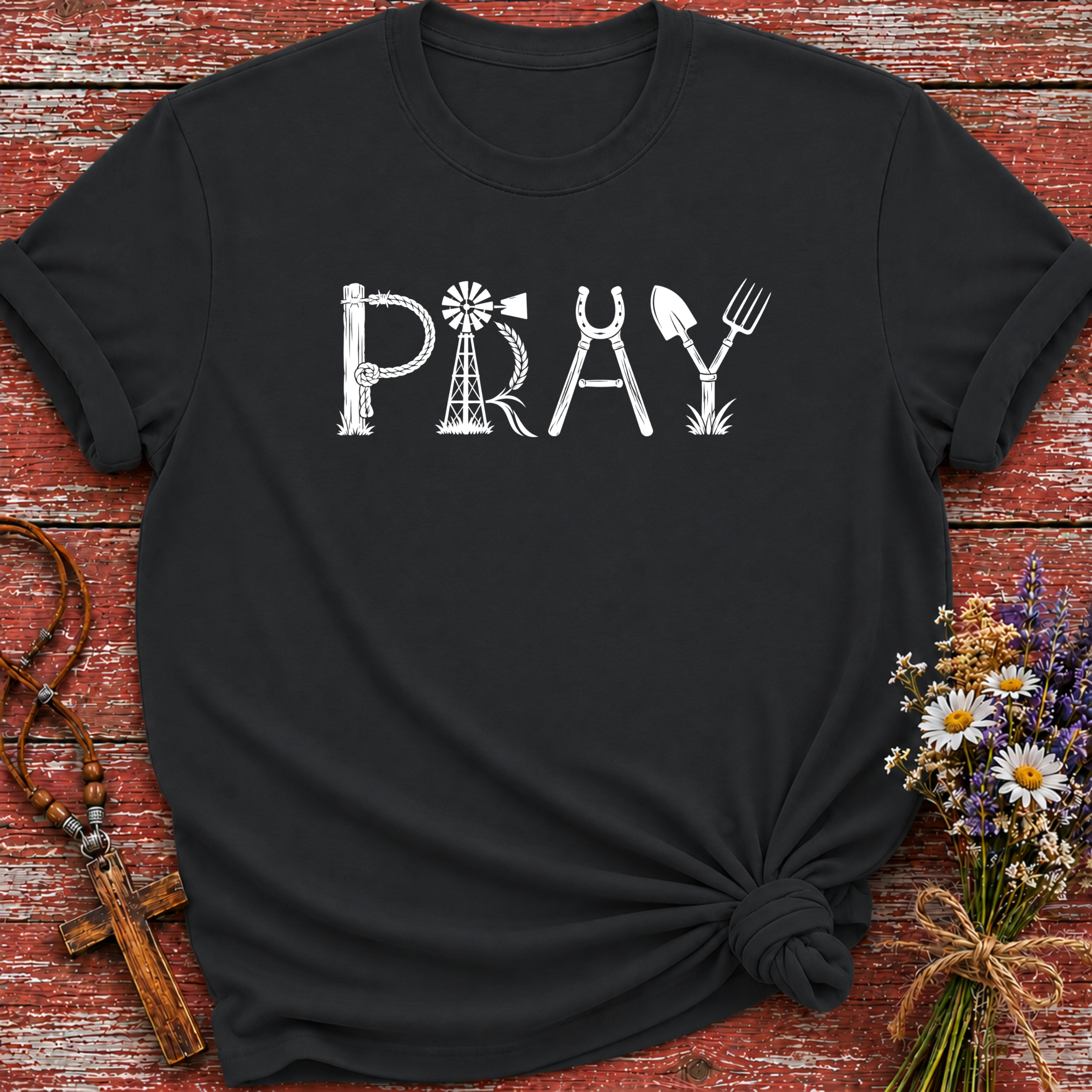 Pray Farm Letters T-Shirt