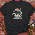 Sunsets Sermons & Stocktanks T-Shirt