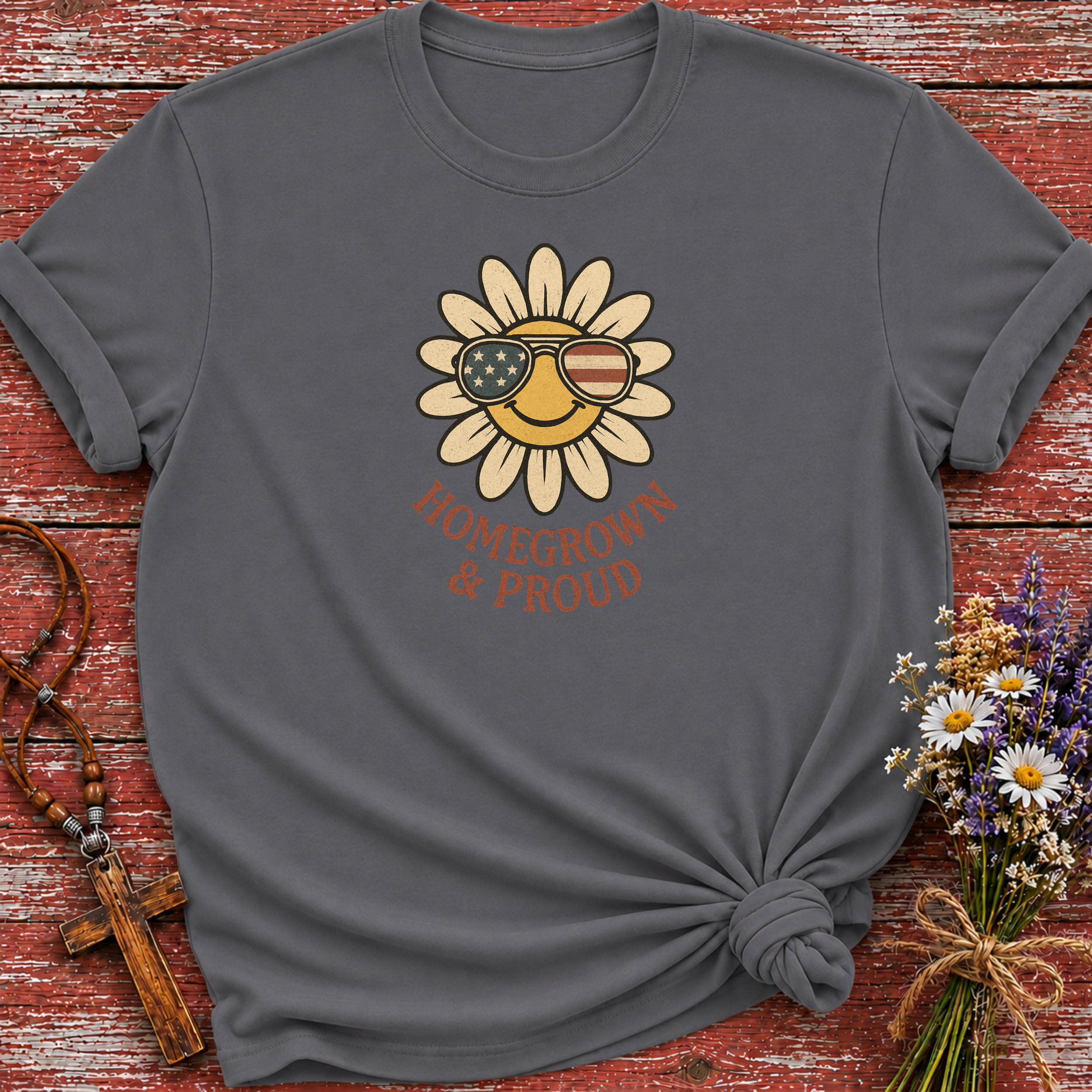 Daisy With USA Flag T-Shirt
