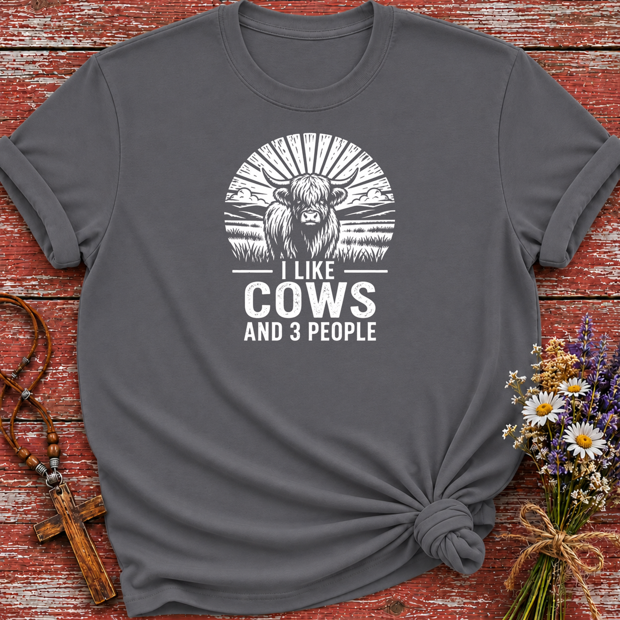 I Like Cows and 3 People T-Shirt