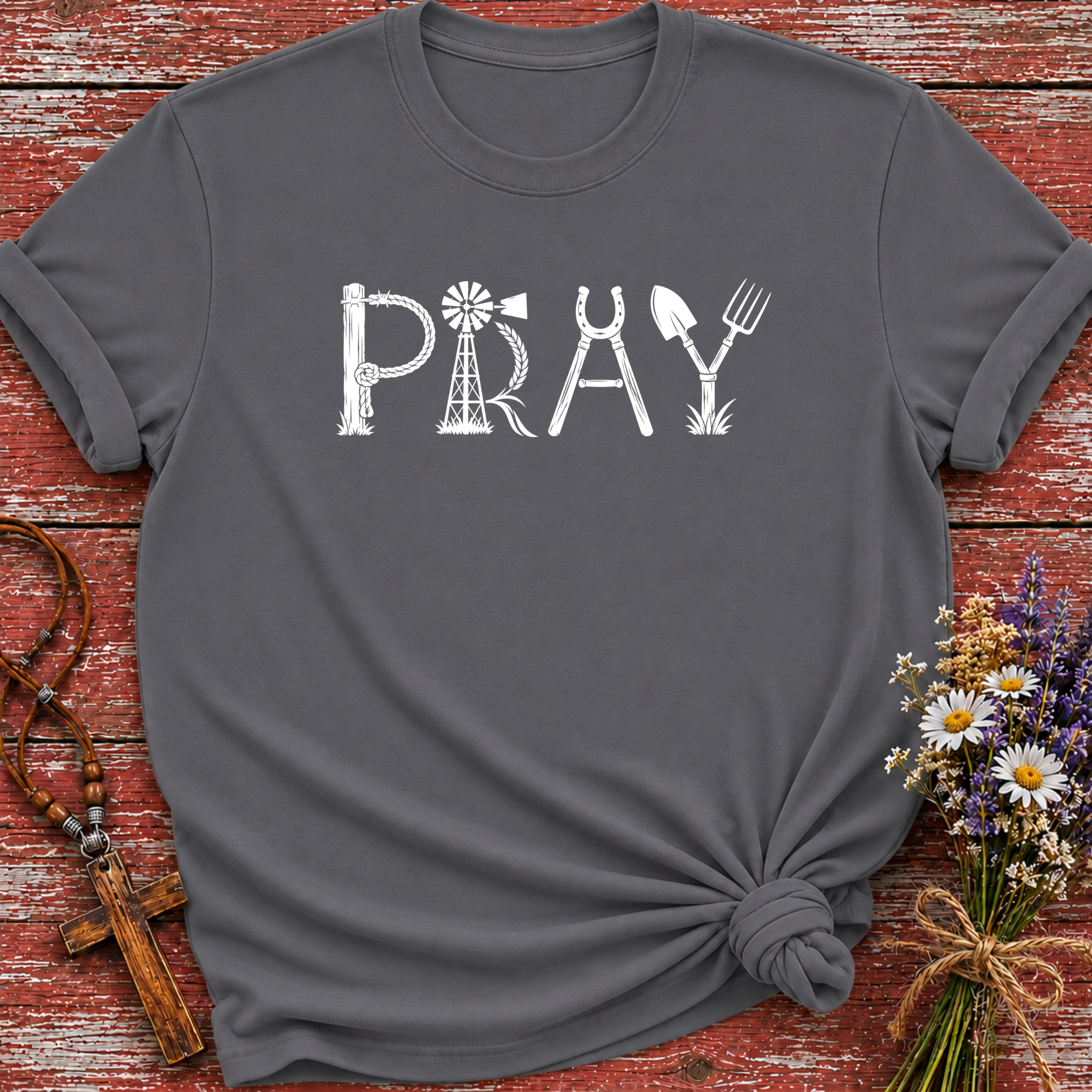 Pray Farm Letters T-Shirt