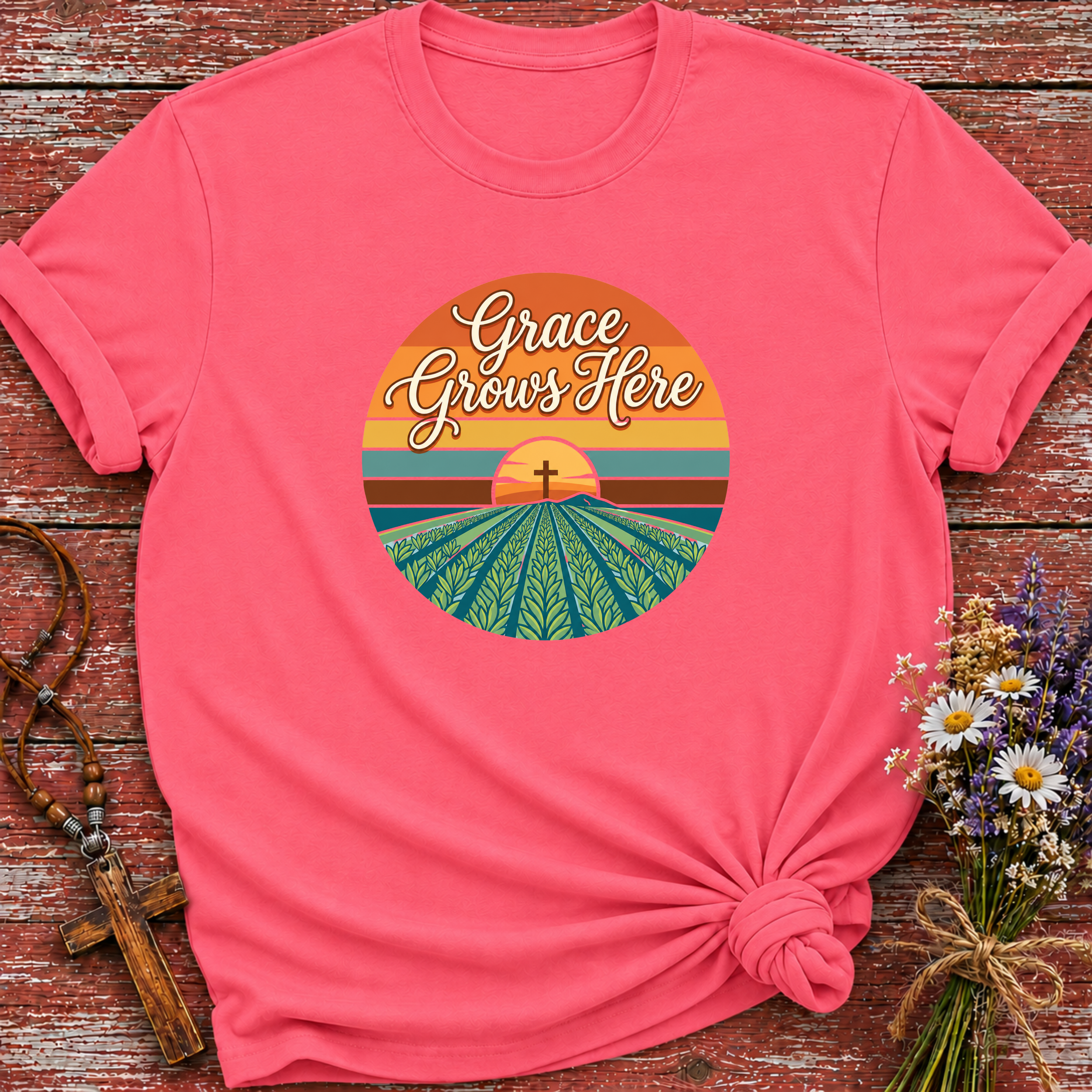 Grace Grows Here Retro T-Shirt