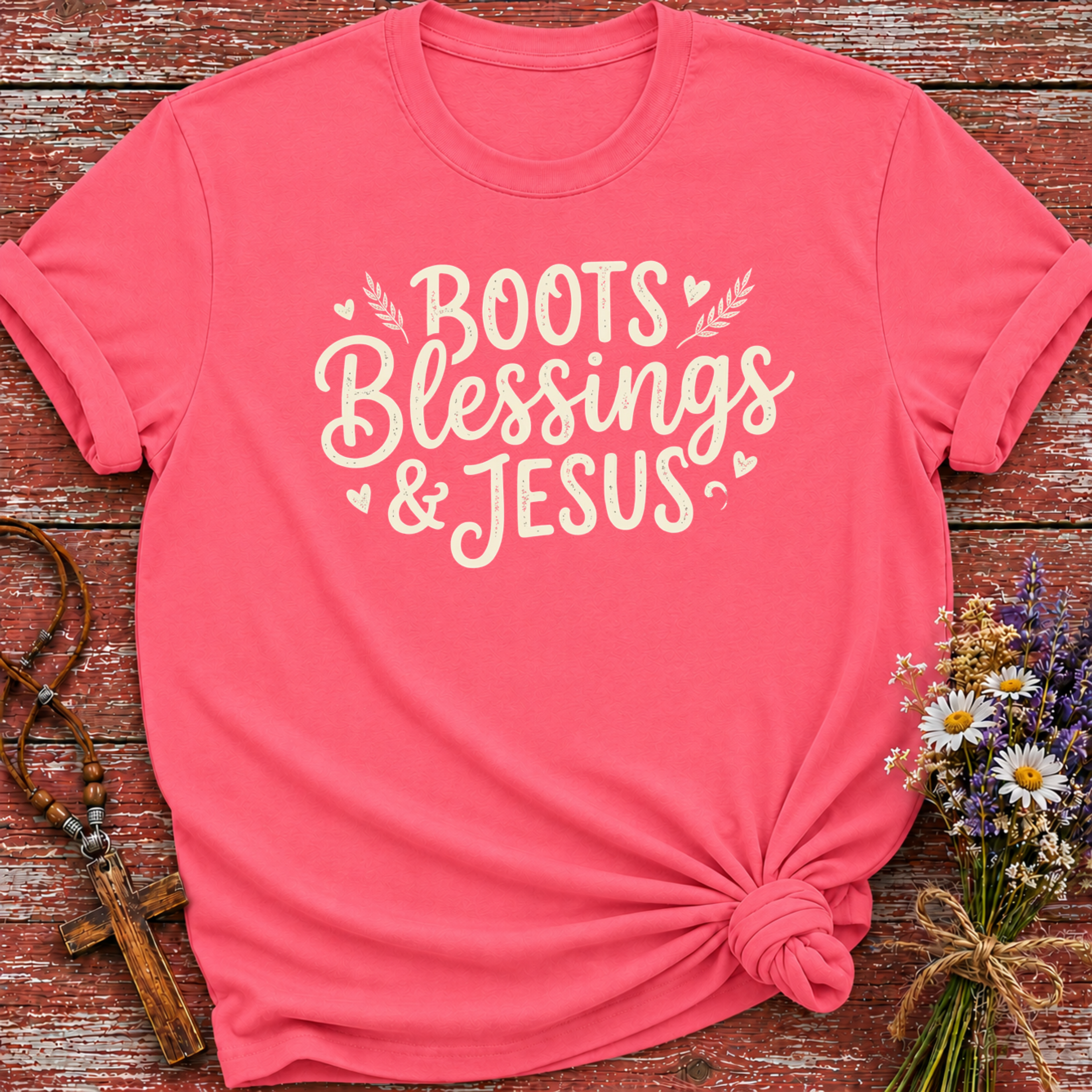 Boots Blessings & Jesus 2 T-Shirt