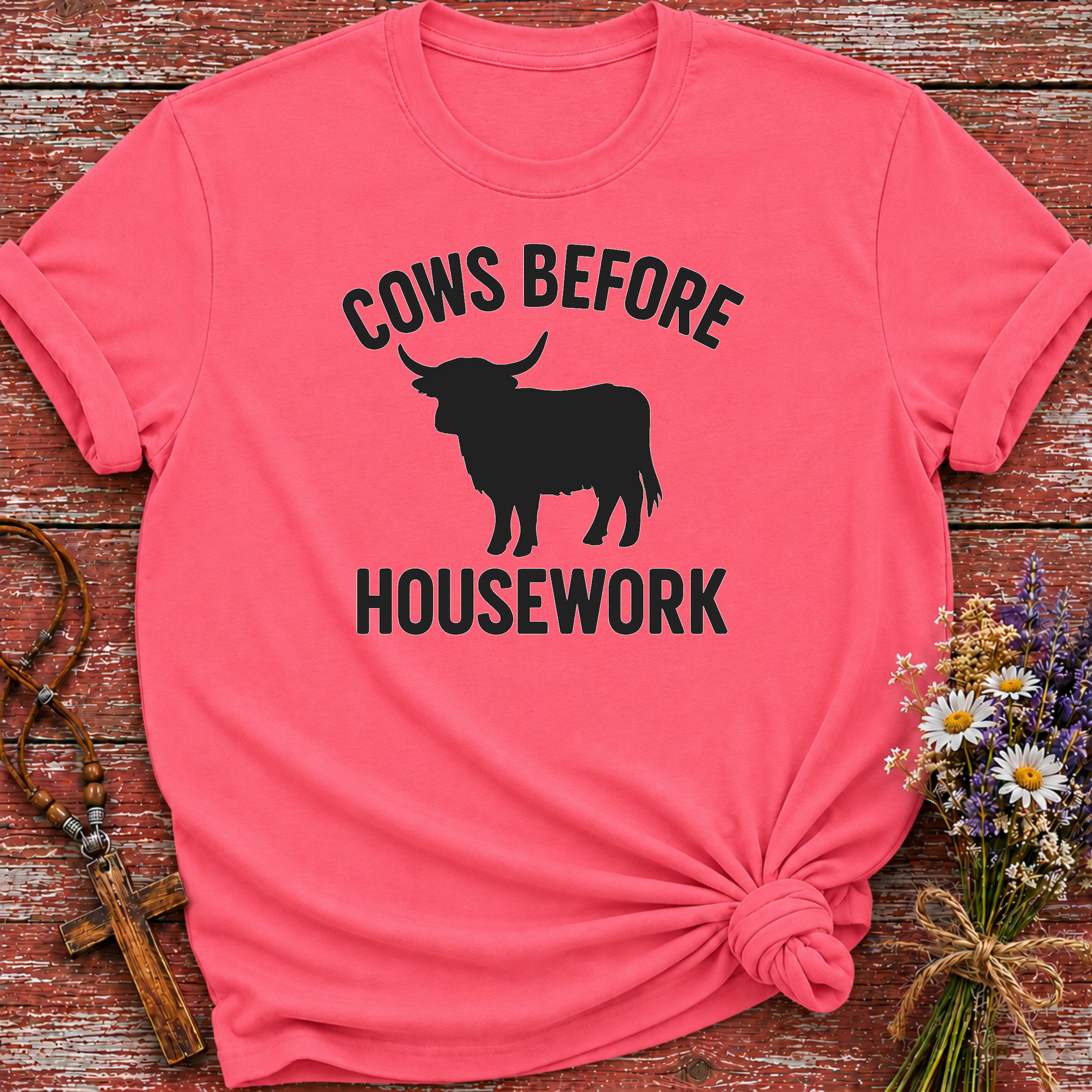 Cows Before Housework T-Shirt