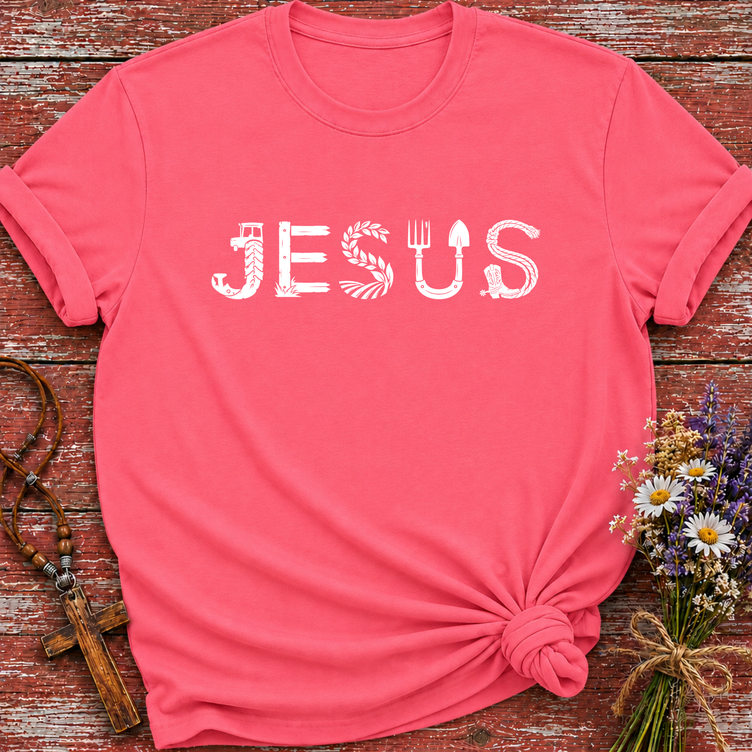 Jesus Farm Letters T-Shirt