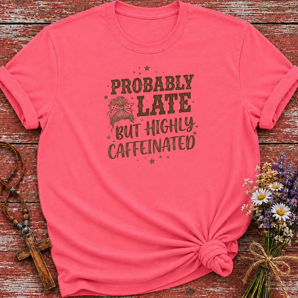 Probably Late Highly Caffeinated T-Shirt