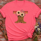 Cowboy Boot Flower Retro T-Shirt