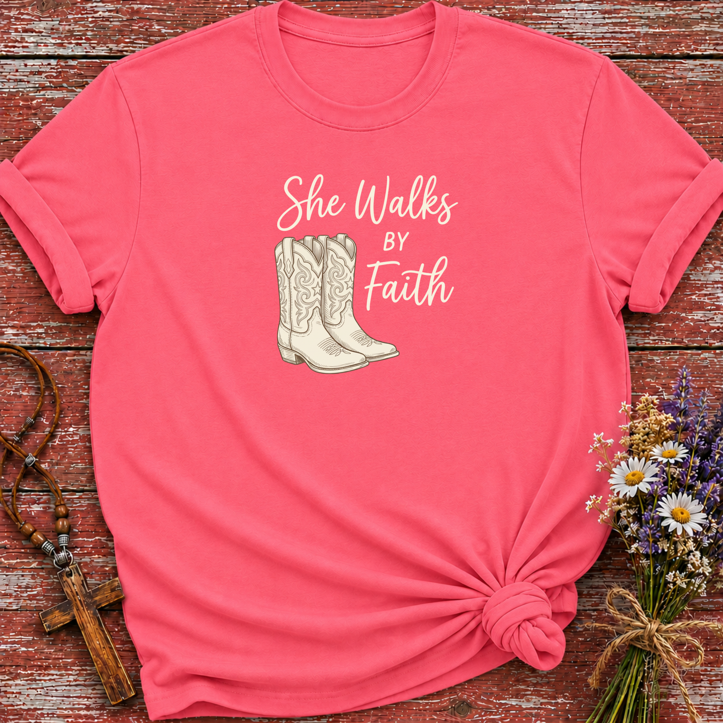 She Walks By Faith T-Shirt