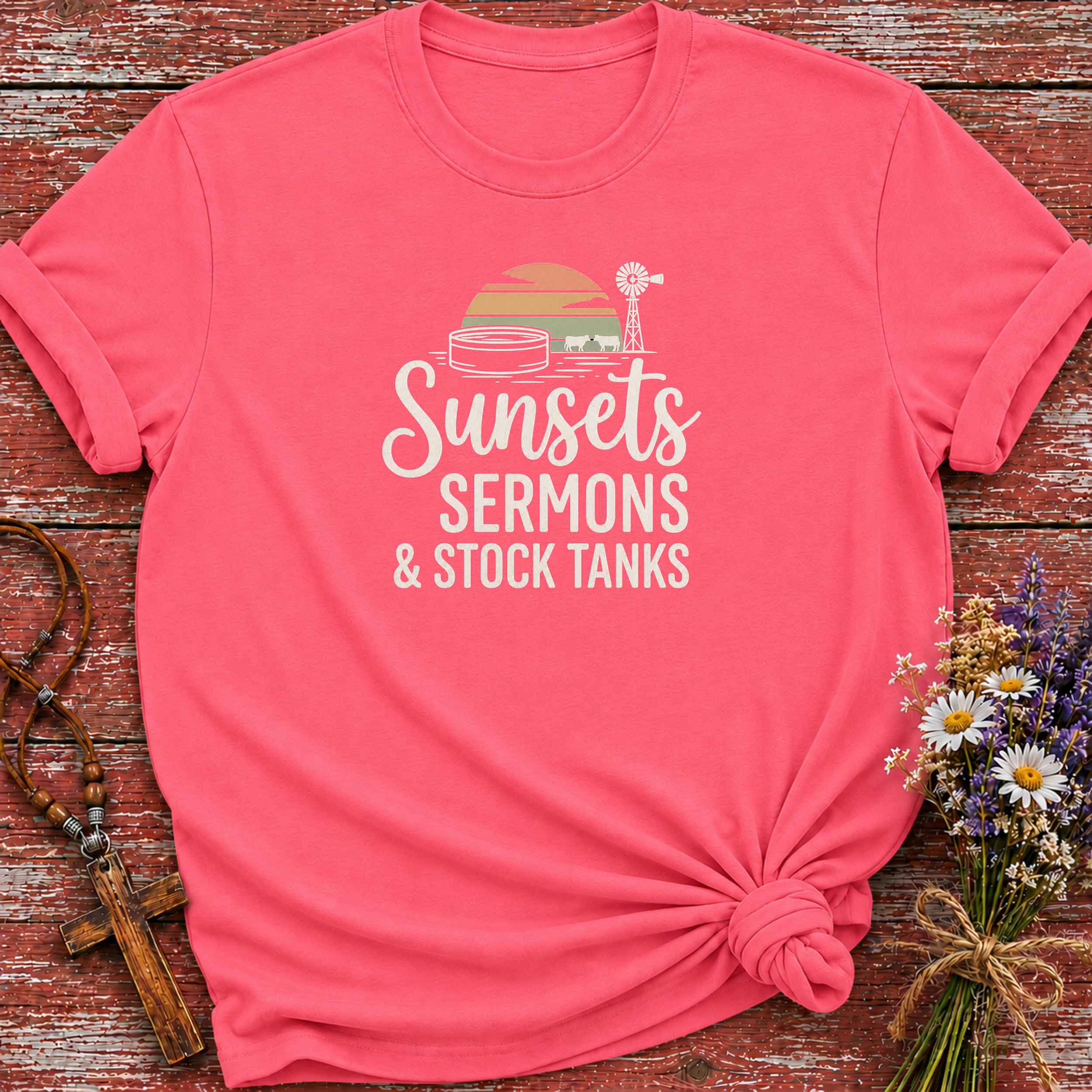 Sunsets Sermons & Stocktanks T-Shirt