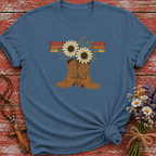 Cowboy Boot Flower Retro T-Shirt
