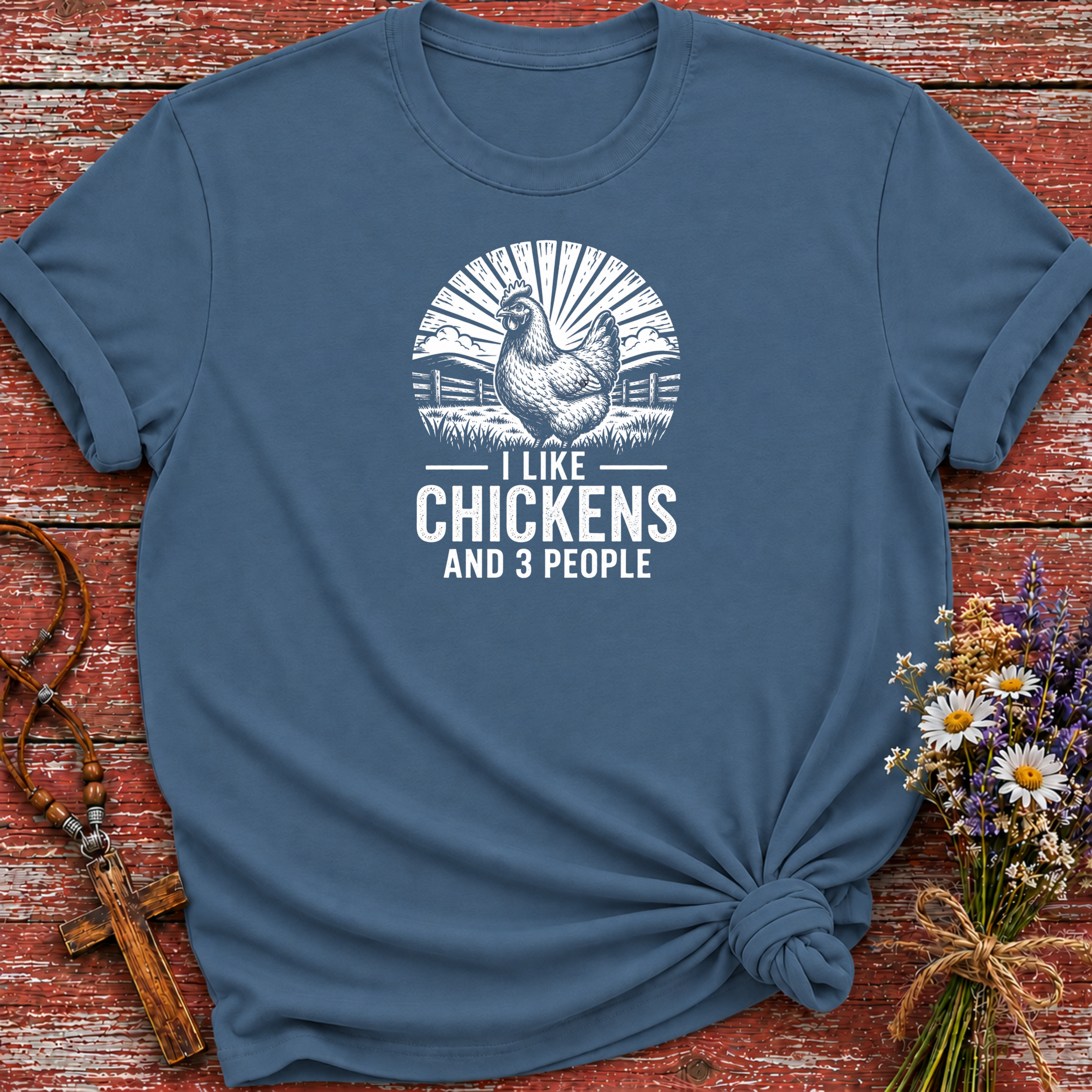 I Like Chickens and 3 People T-Shirt