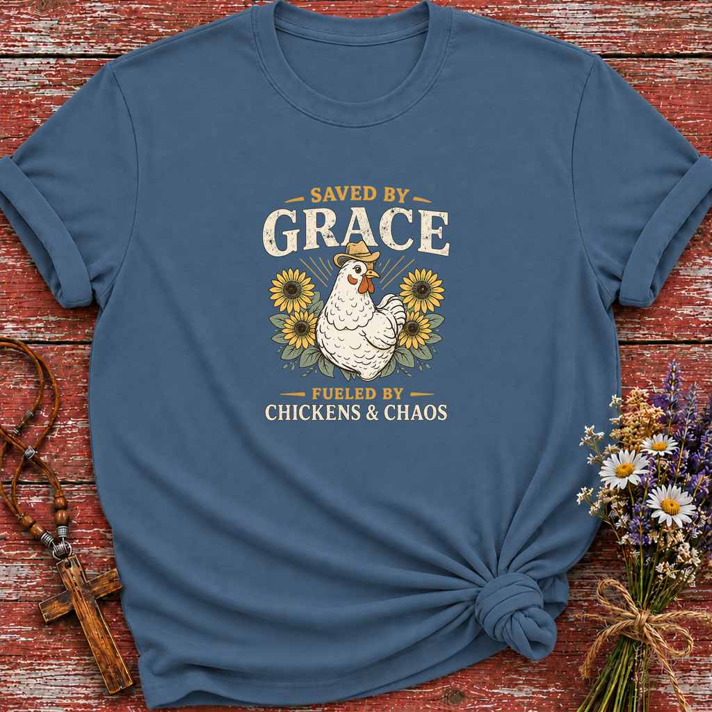 Saved By Grace Fueled By Chickens T-Shirt