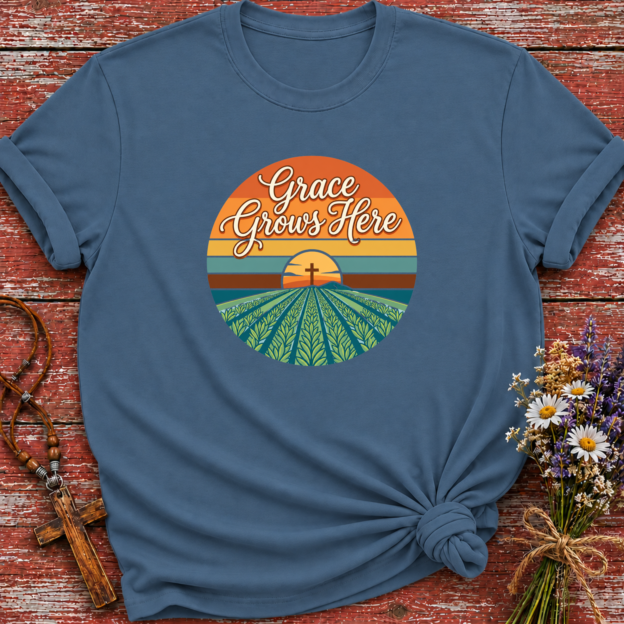 Grace Grows Here Retro T-Shirt