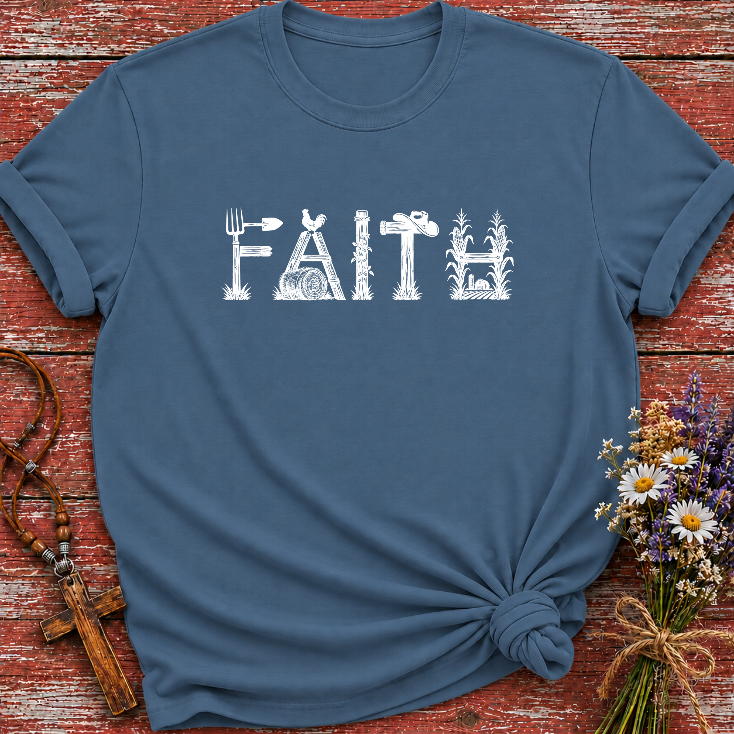 Faith Farm Letters T-Shirt