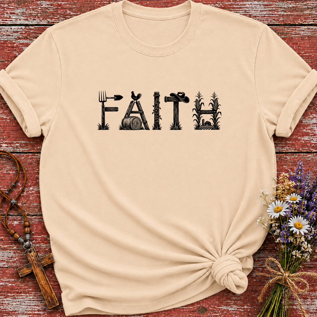 Faith Farm Letters T-Shirt