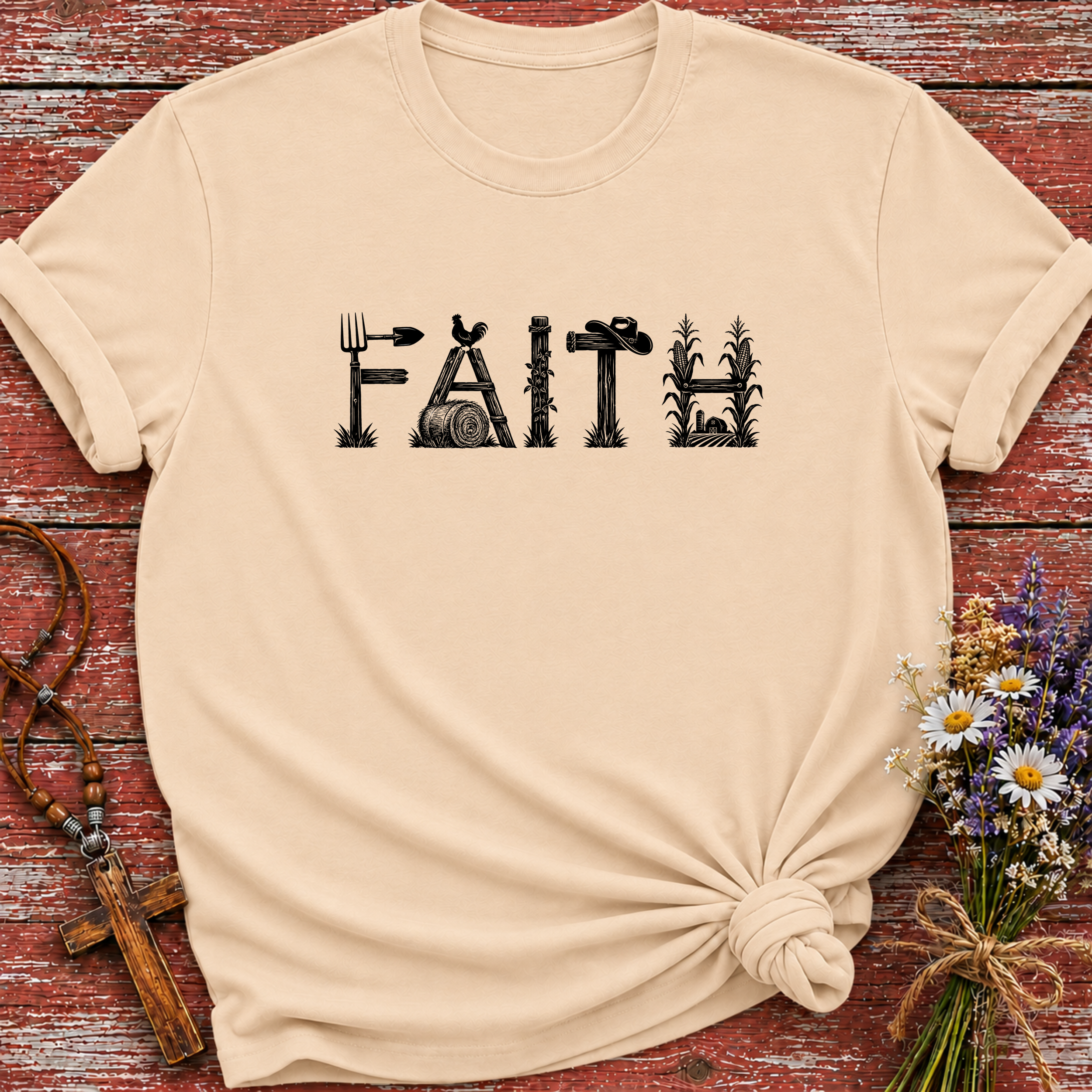 Faith Farm Letters T-Shirt