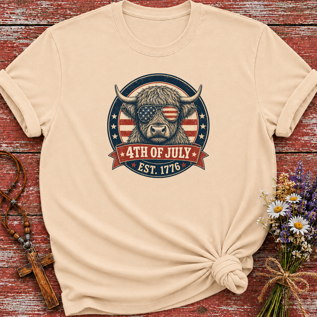 Patriotic Highland 4th of July T-Shirt
