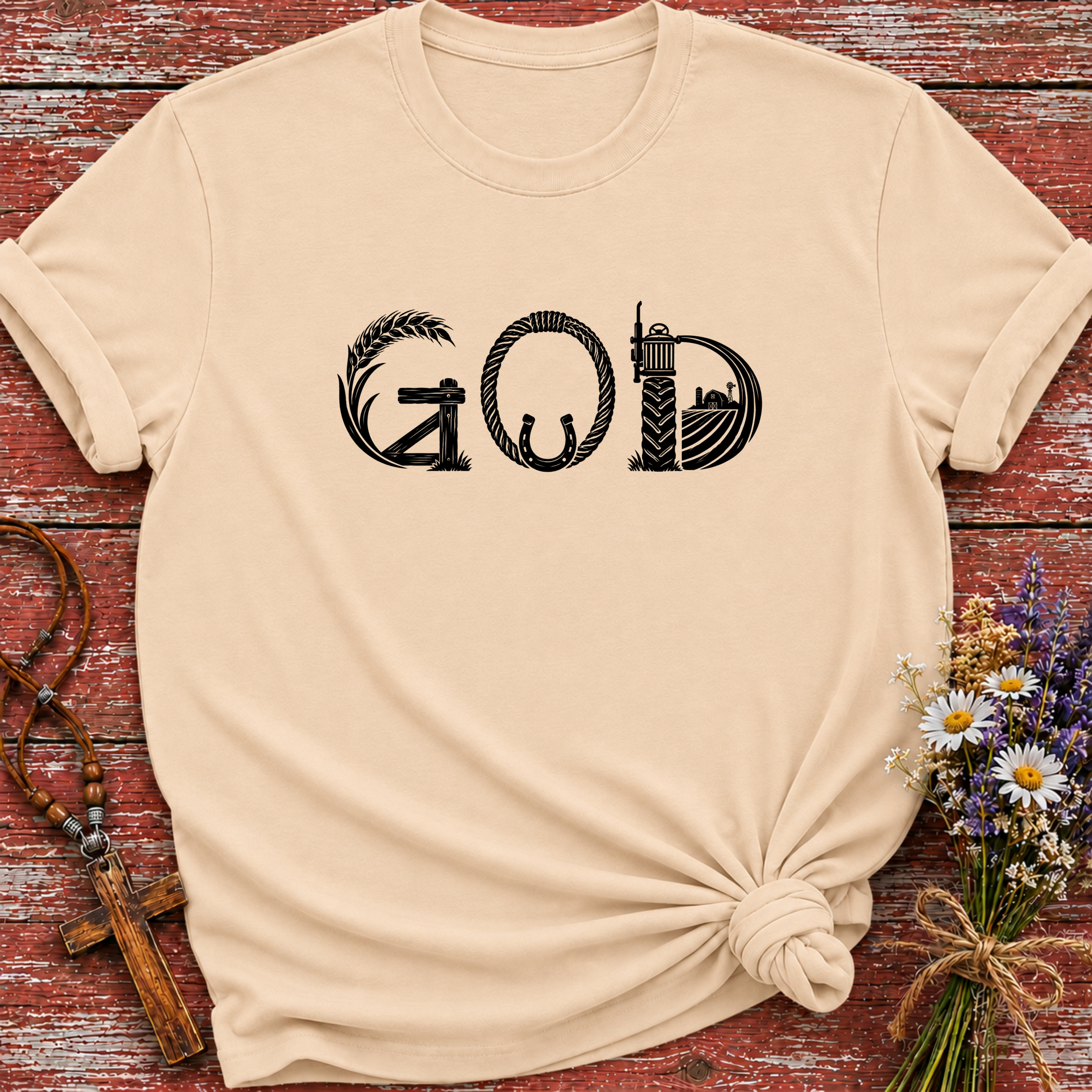 God Farm Letters T-Shirt