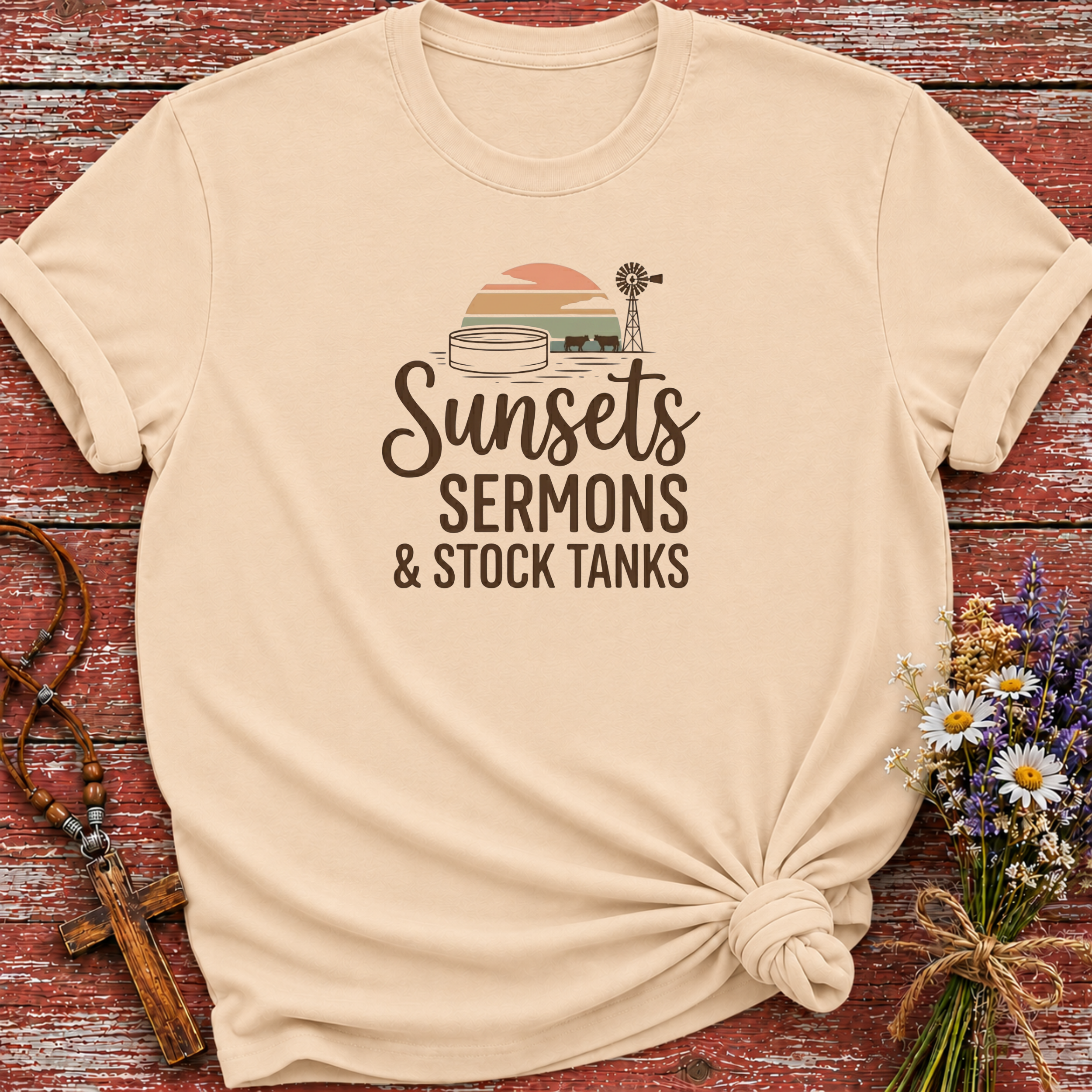 Sunsets Sermons & Stocktanks T-Shirt
