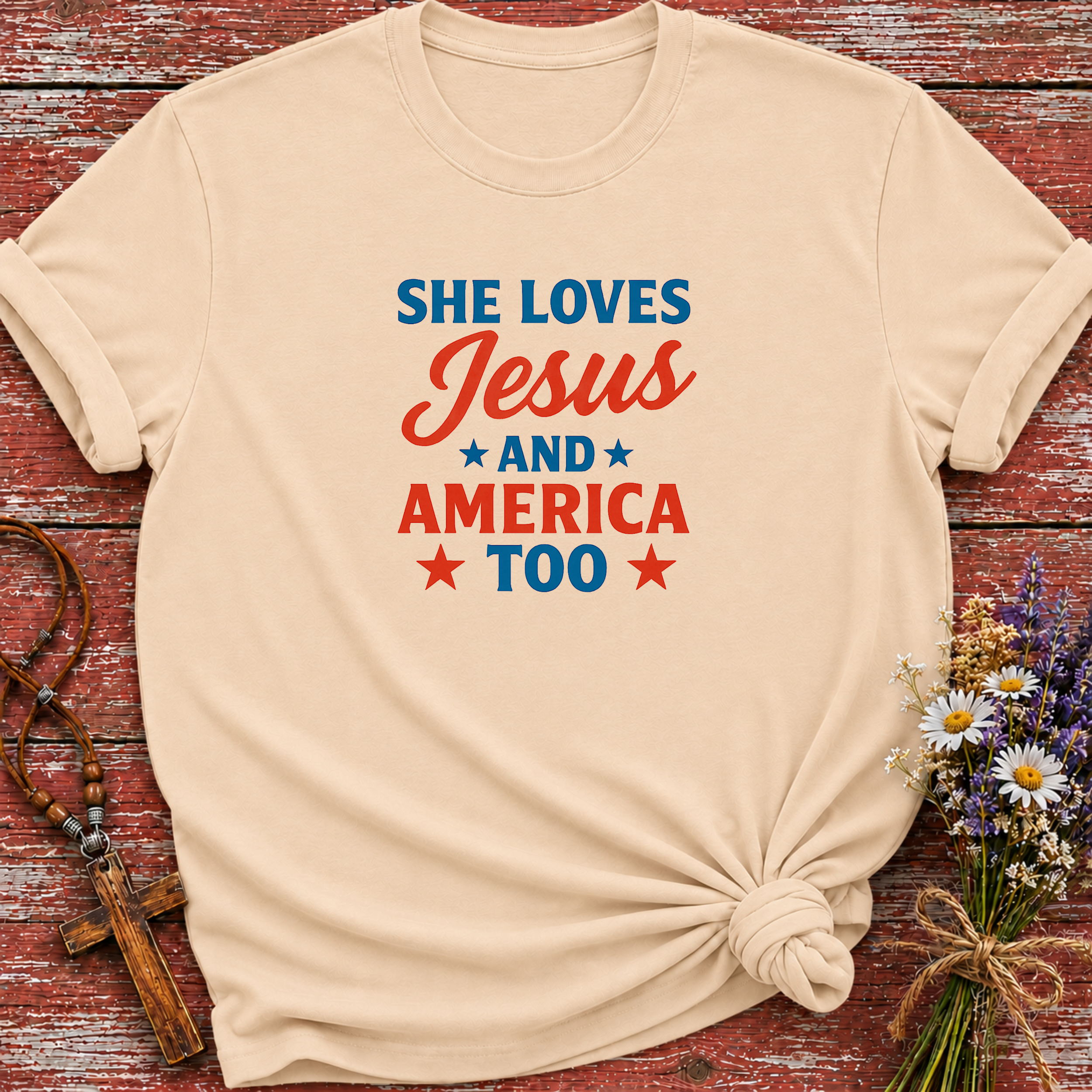 She Loves Jesus And America Too T-Shirt