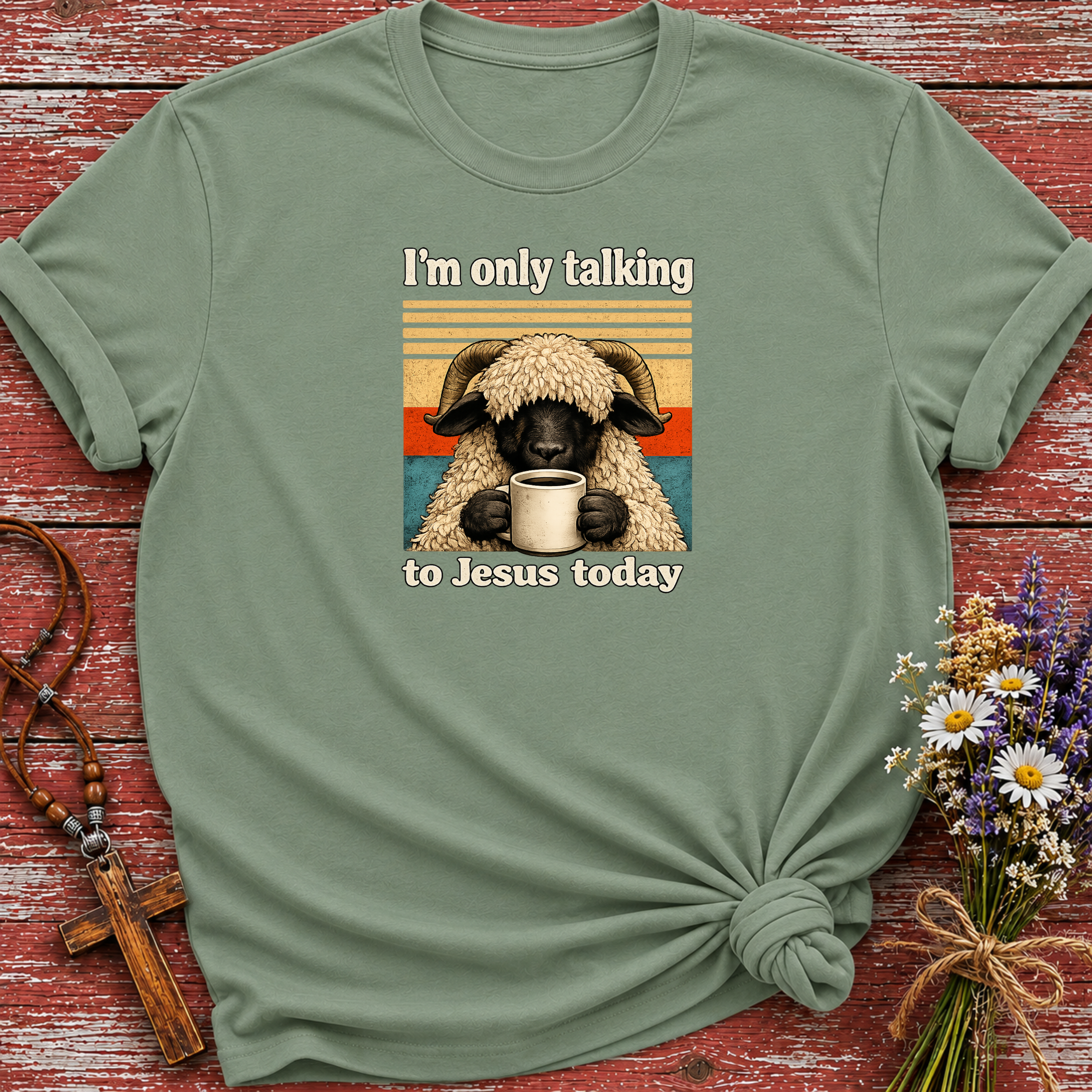 I'm Only Talking to Jesus Today Sheep T-Shirt