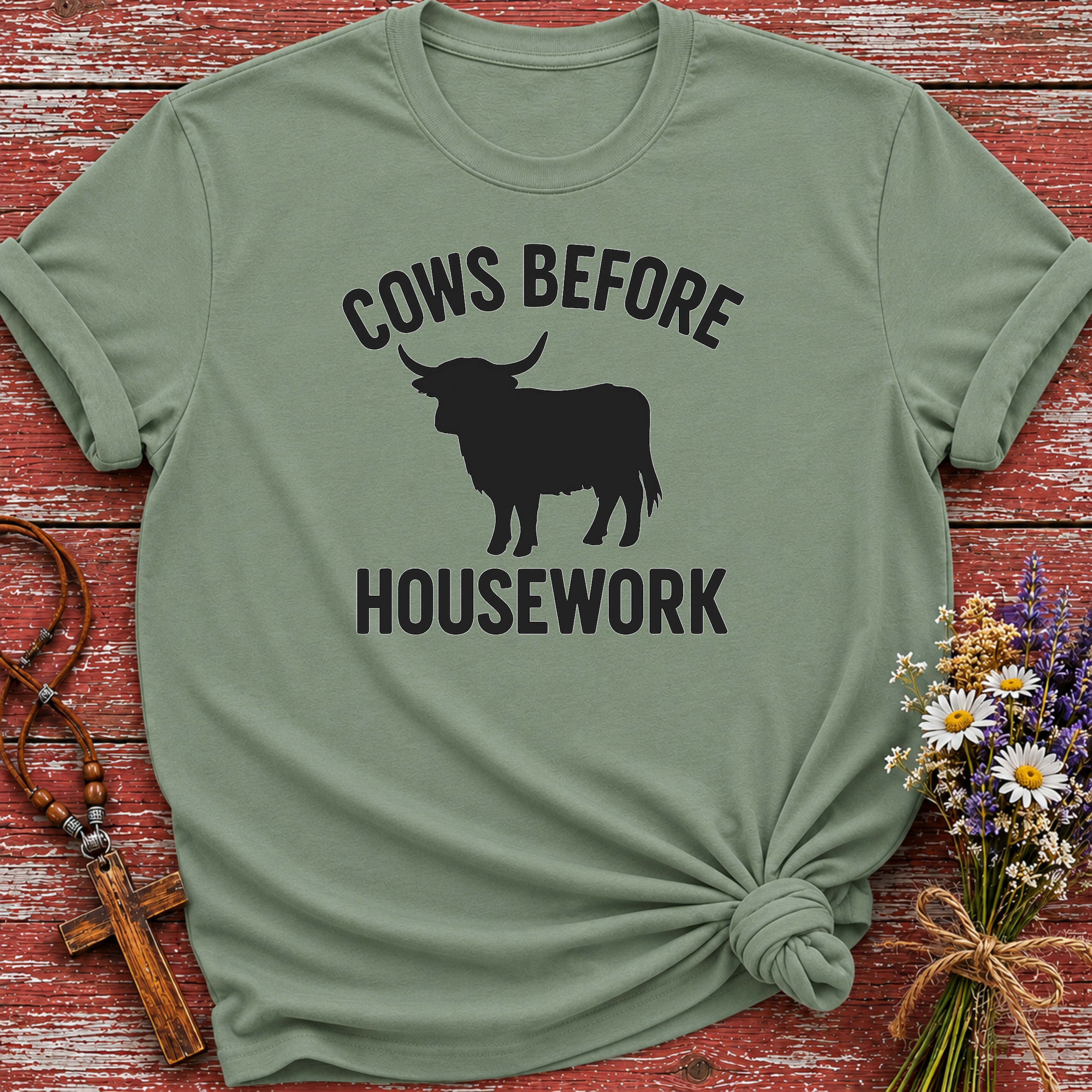 Cows Before Housework T-Shirt