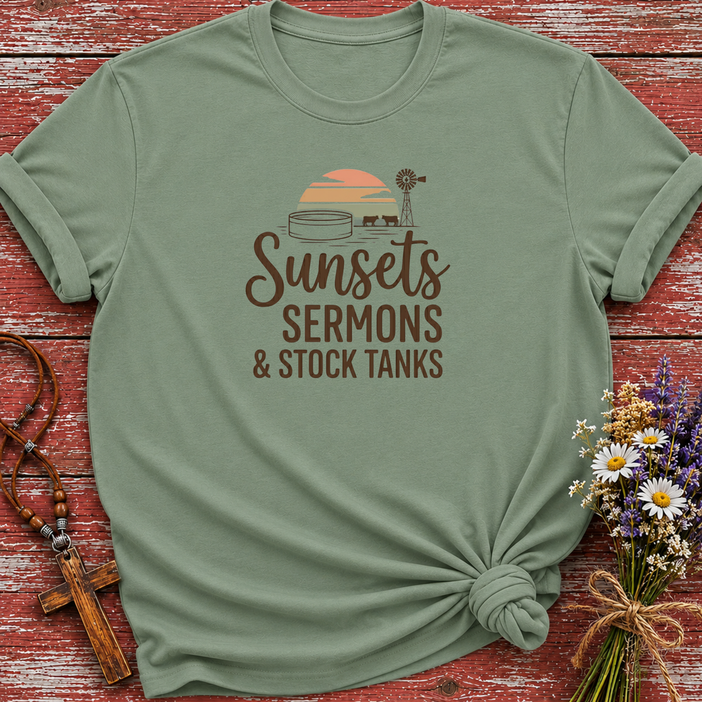 Sunsets Sermons & Stocktanks T-Shirt