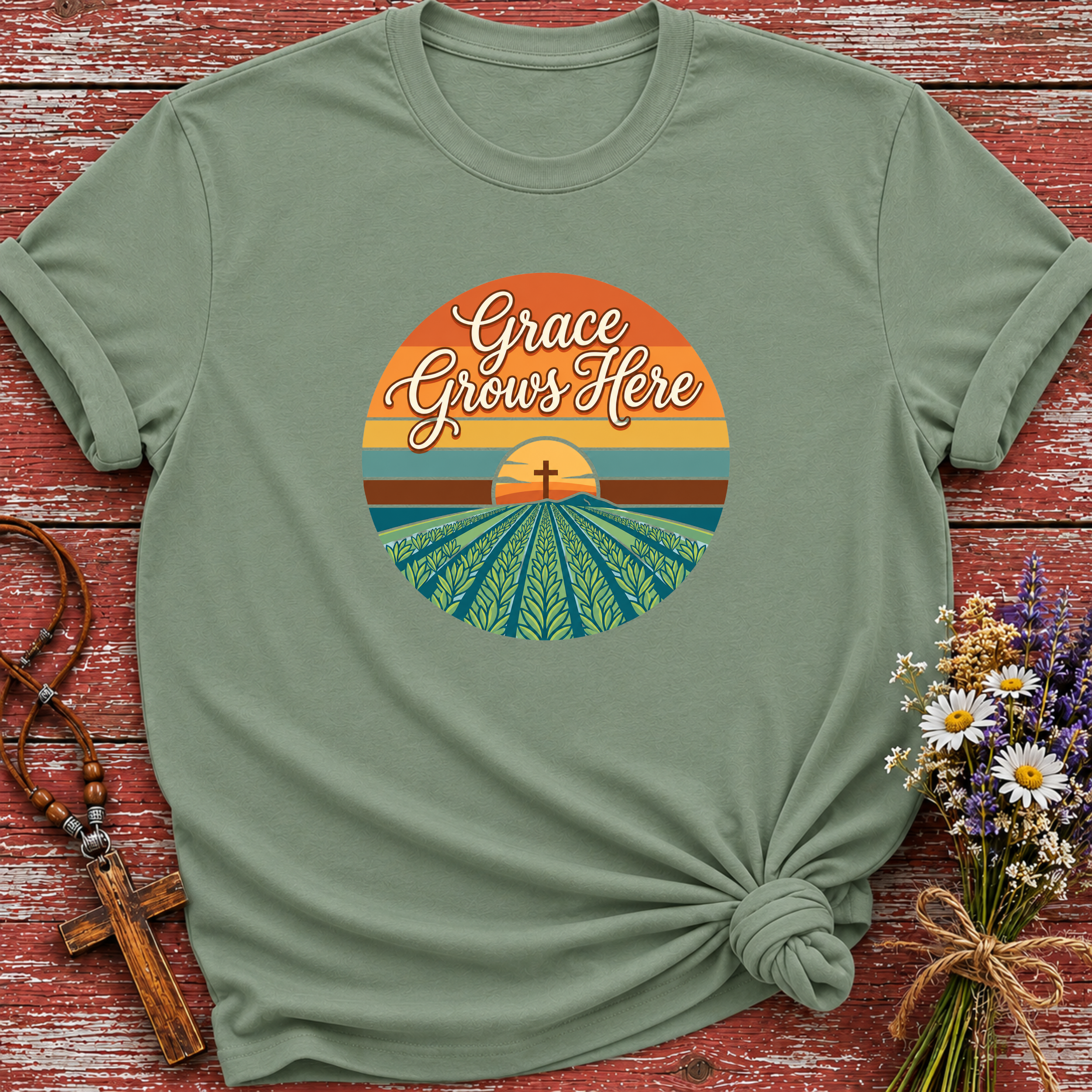 Grace Grows Here Retro T-Shirt