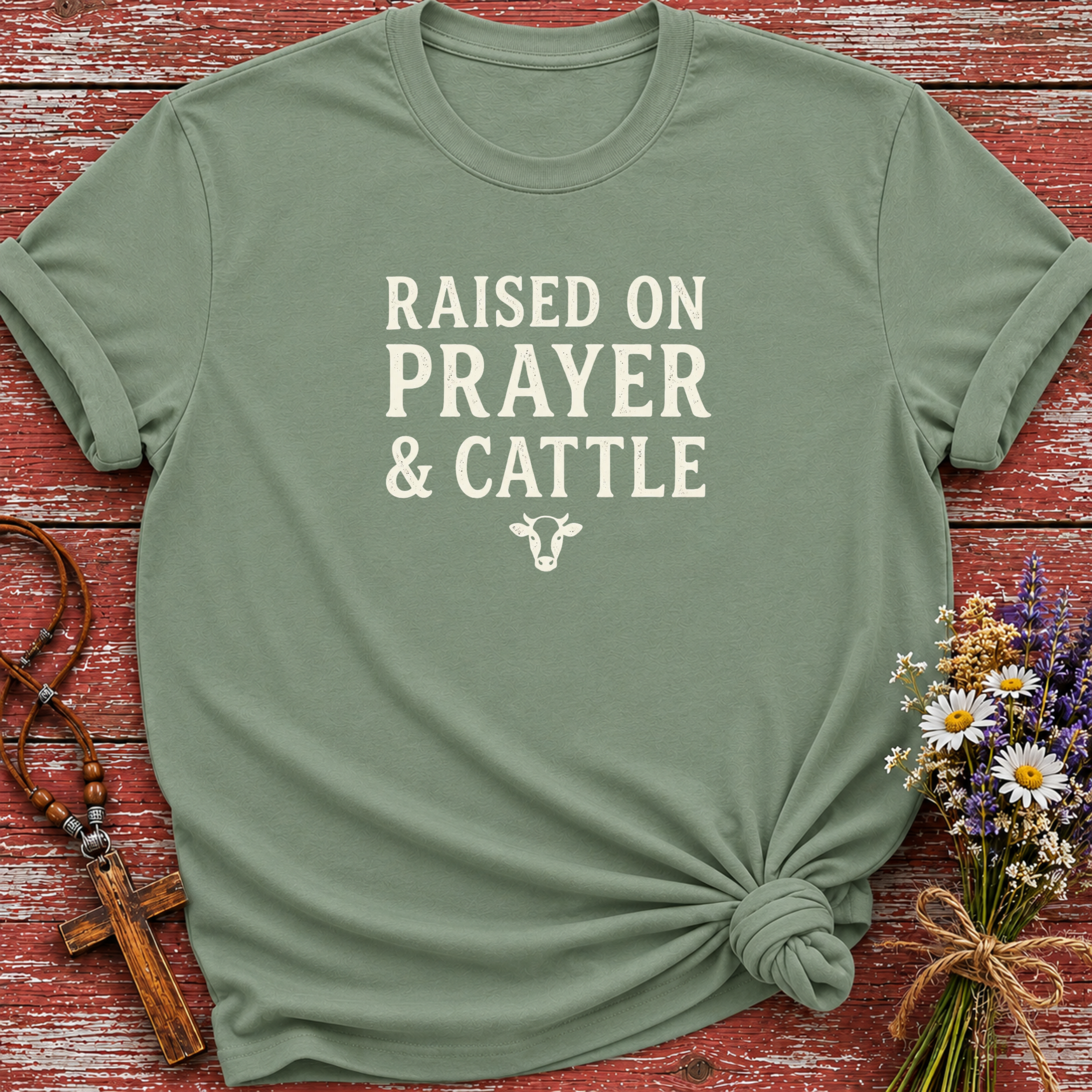 Raised On Prayer & Cattle T-Shirt