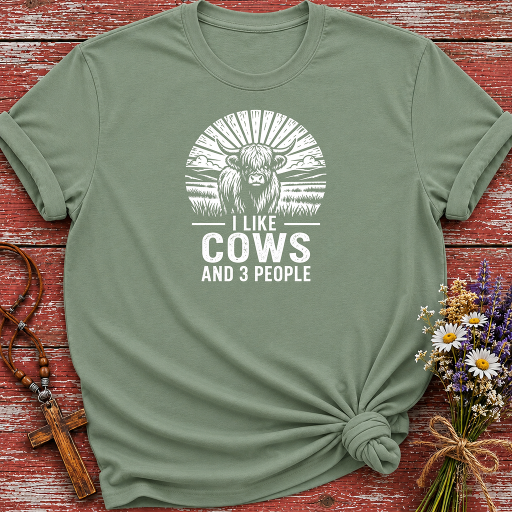 I Like Cows and 3 People T-Shirt