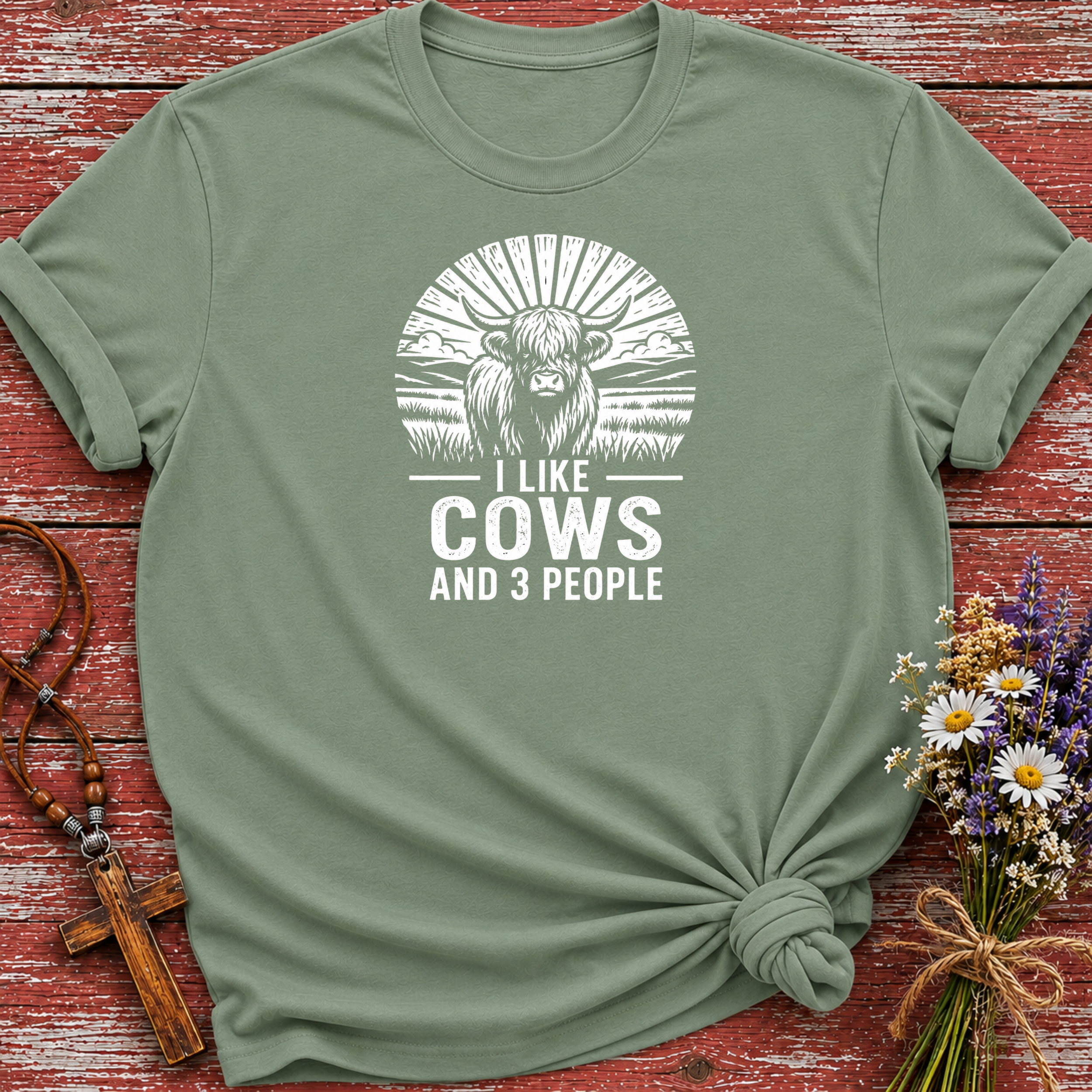 I Like Cows and 3 People T-Shirt