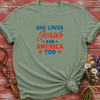 She Loves Jesus And America Too T-Shirt