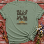 Raised on Grace Faith & Farming T-Shirt