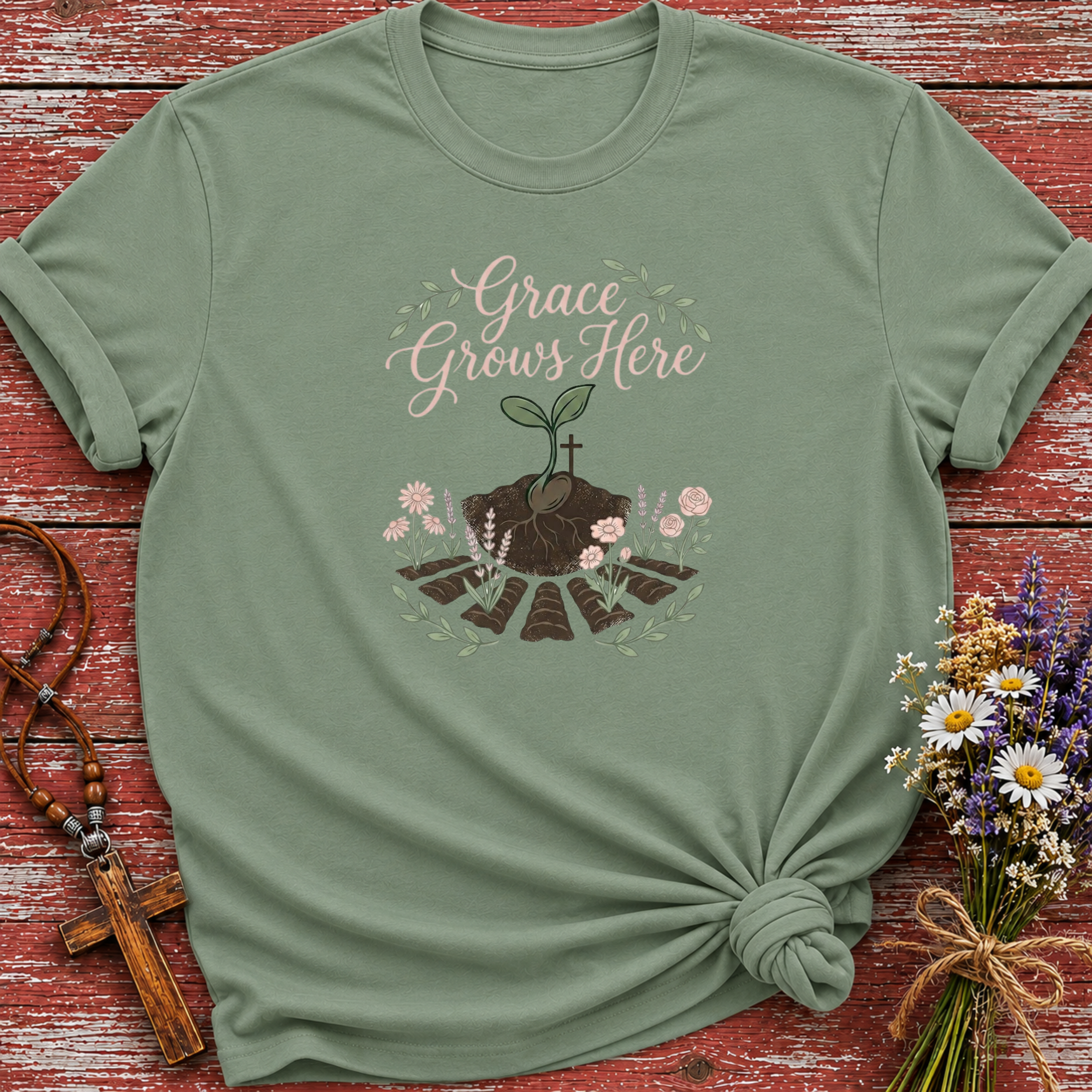 Grace Grows Here in Faith T-Shirt