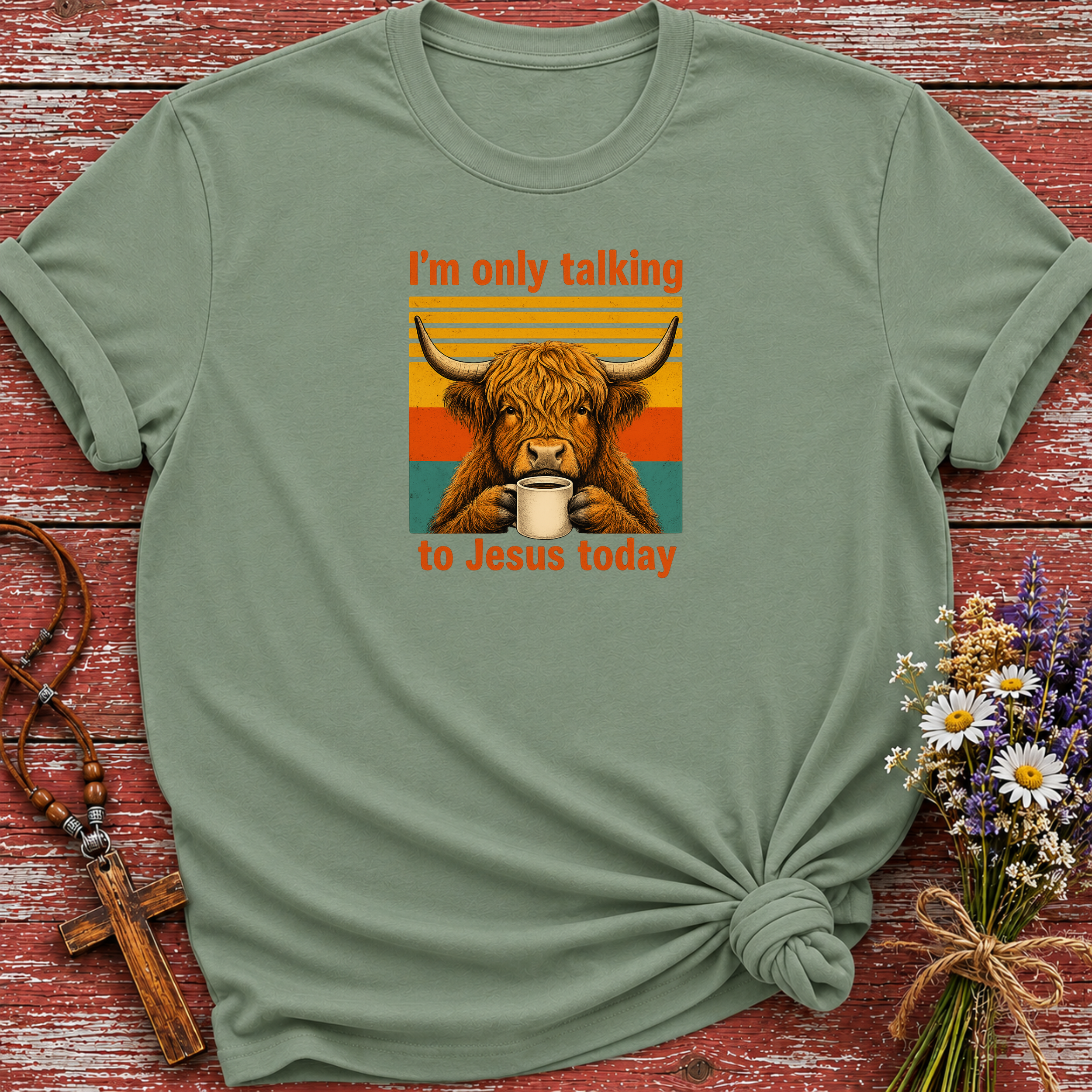 I'm Only Talking to Jesus Today Cow T-Shirt