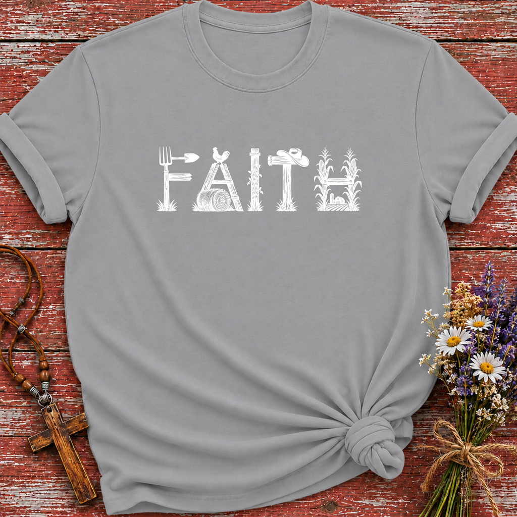 Faith Farm Letters T-Shirt