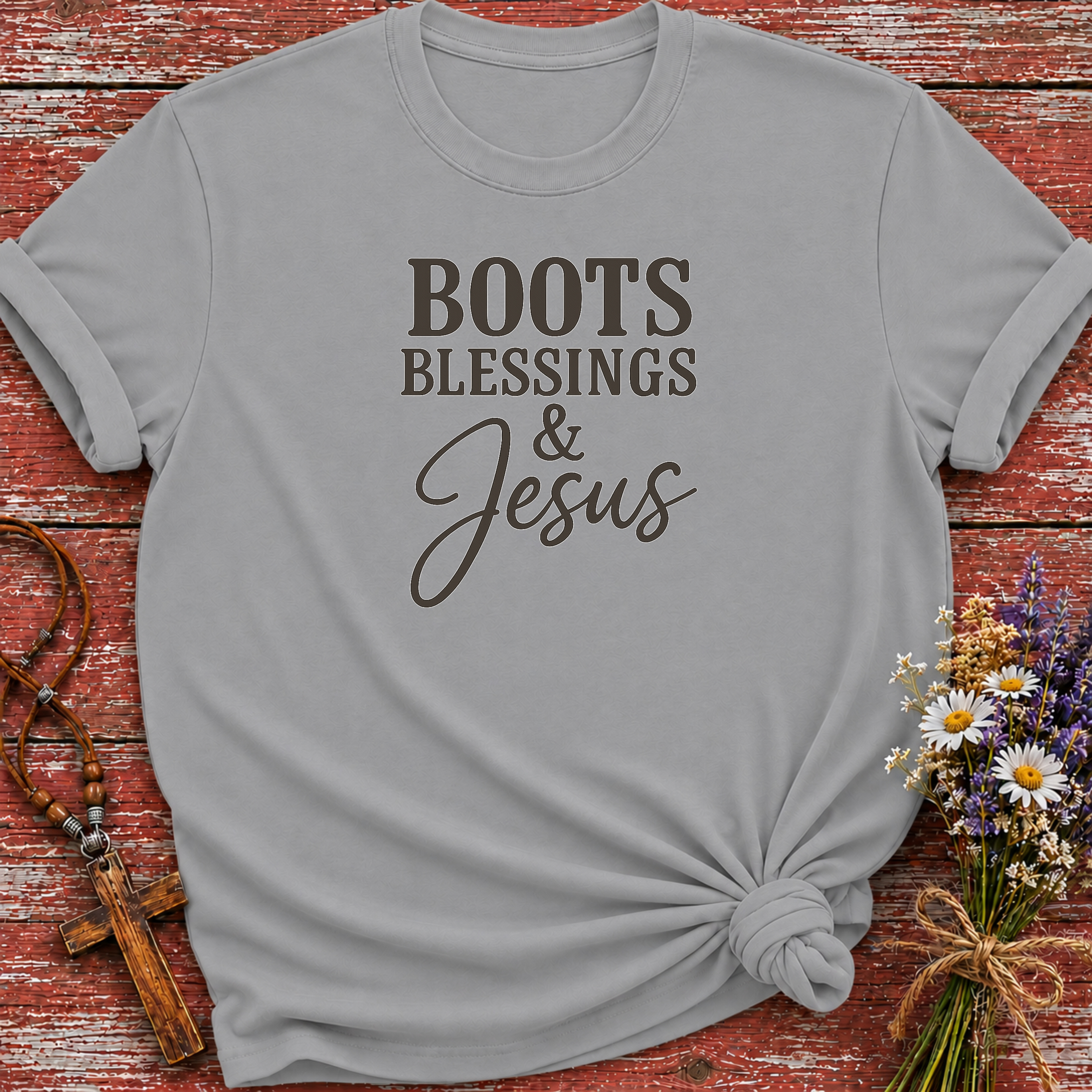 Boots Blessings & Jesus T-Shirt