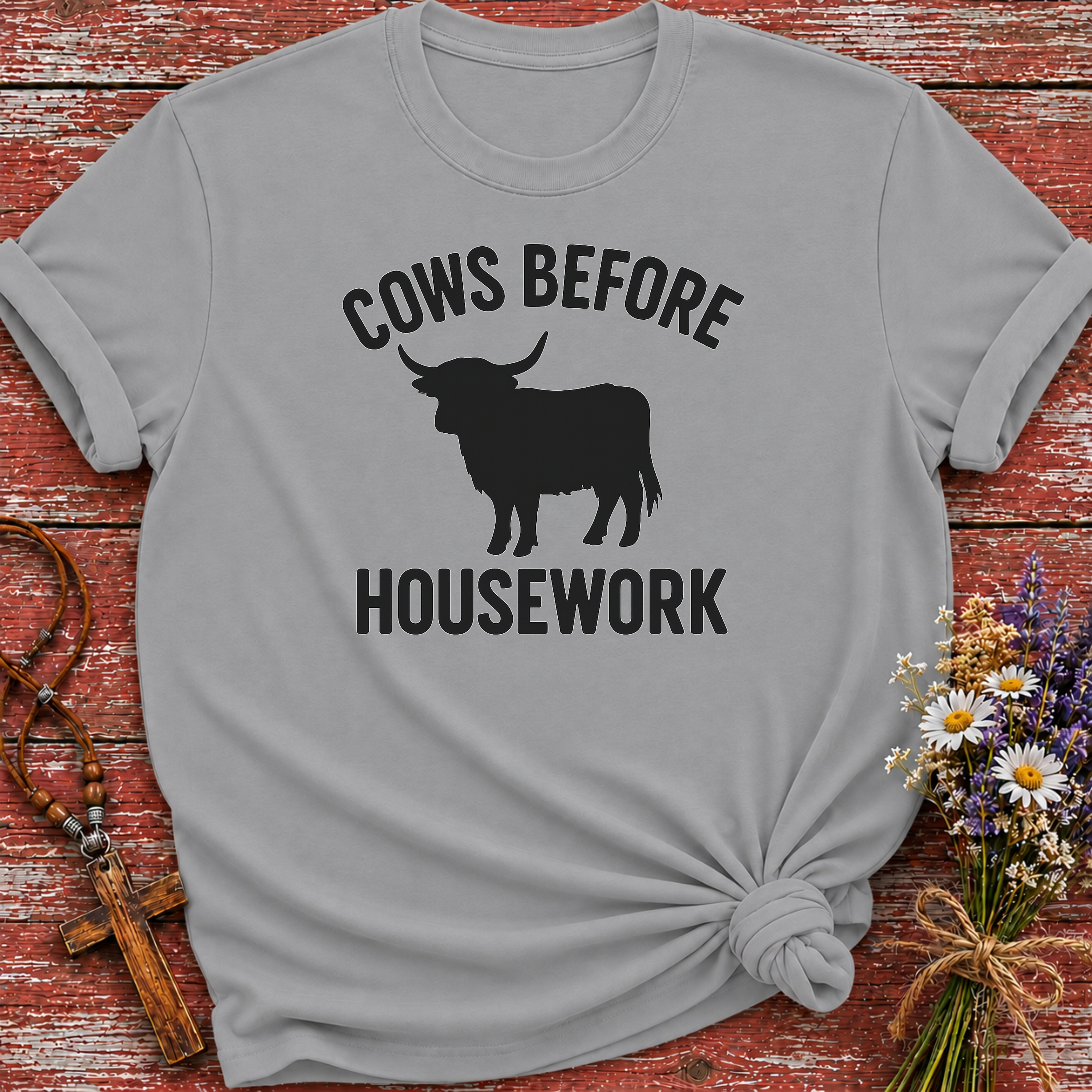 Cows Before Housework T-Shirt