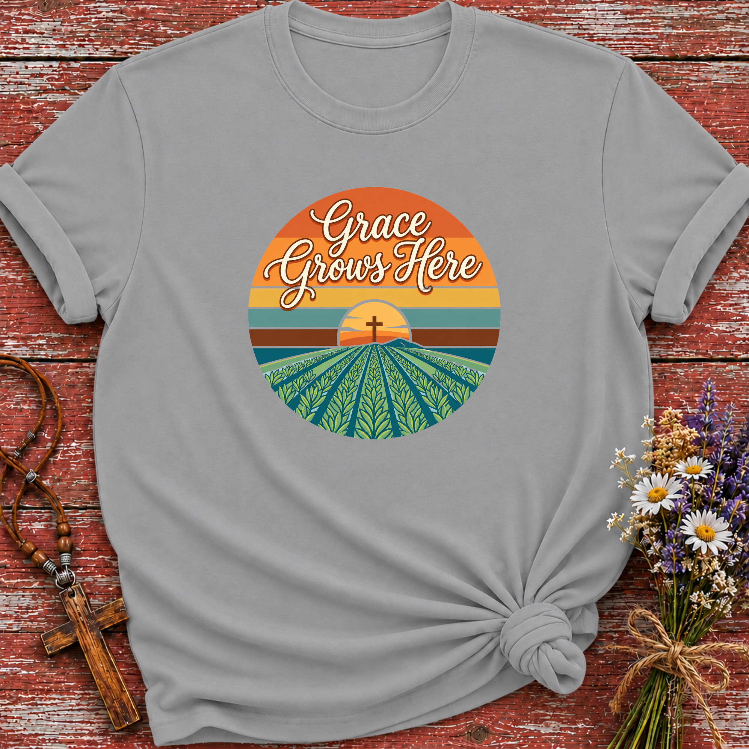 Grace Grows Here Retro T-Shirt