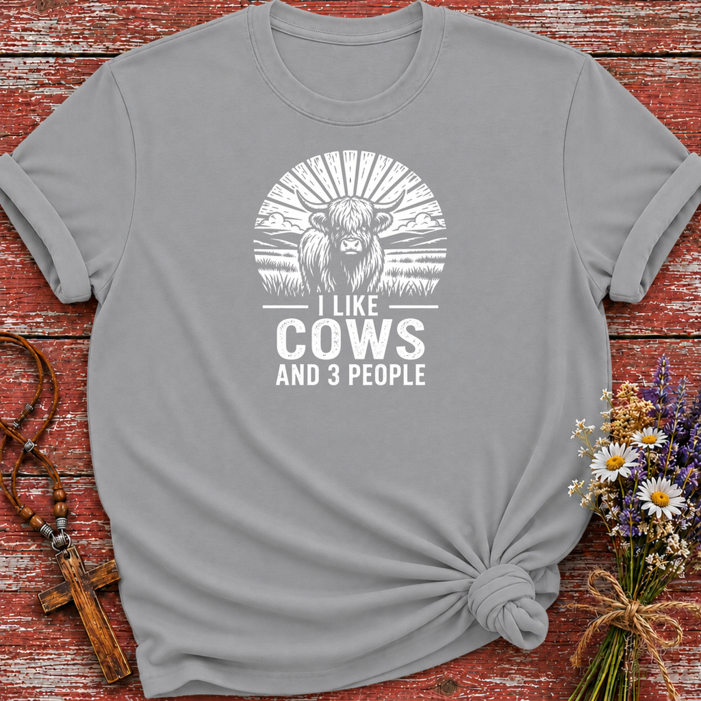 I Like Cows and 3 People T-Shirt
