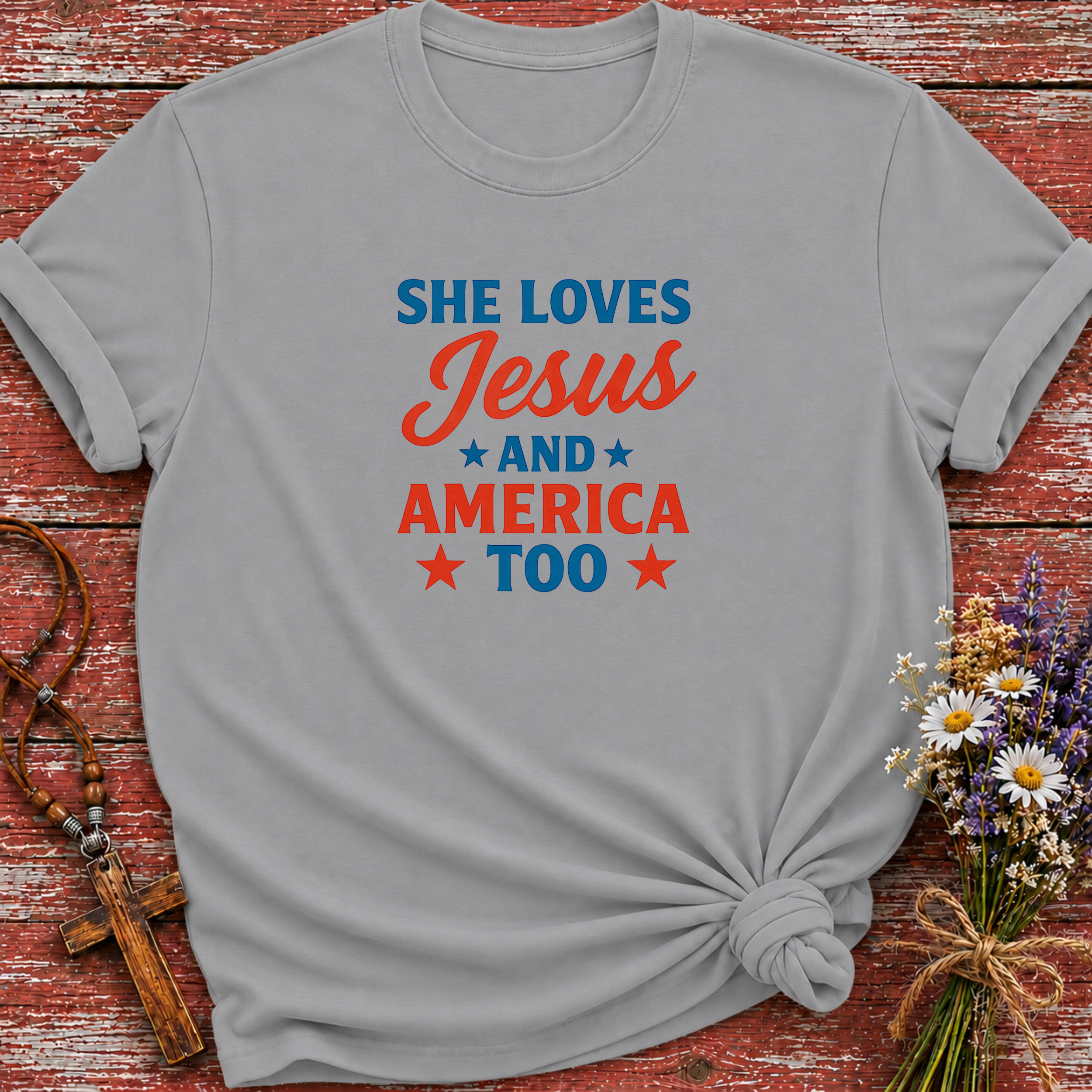 She Loves Jesus And America Too T-Shirt