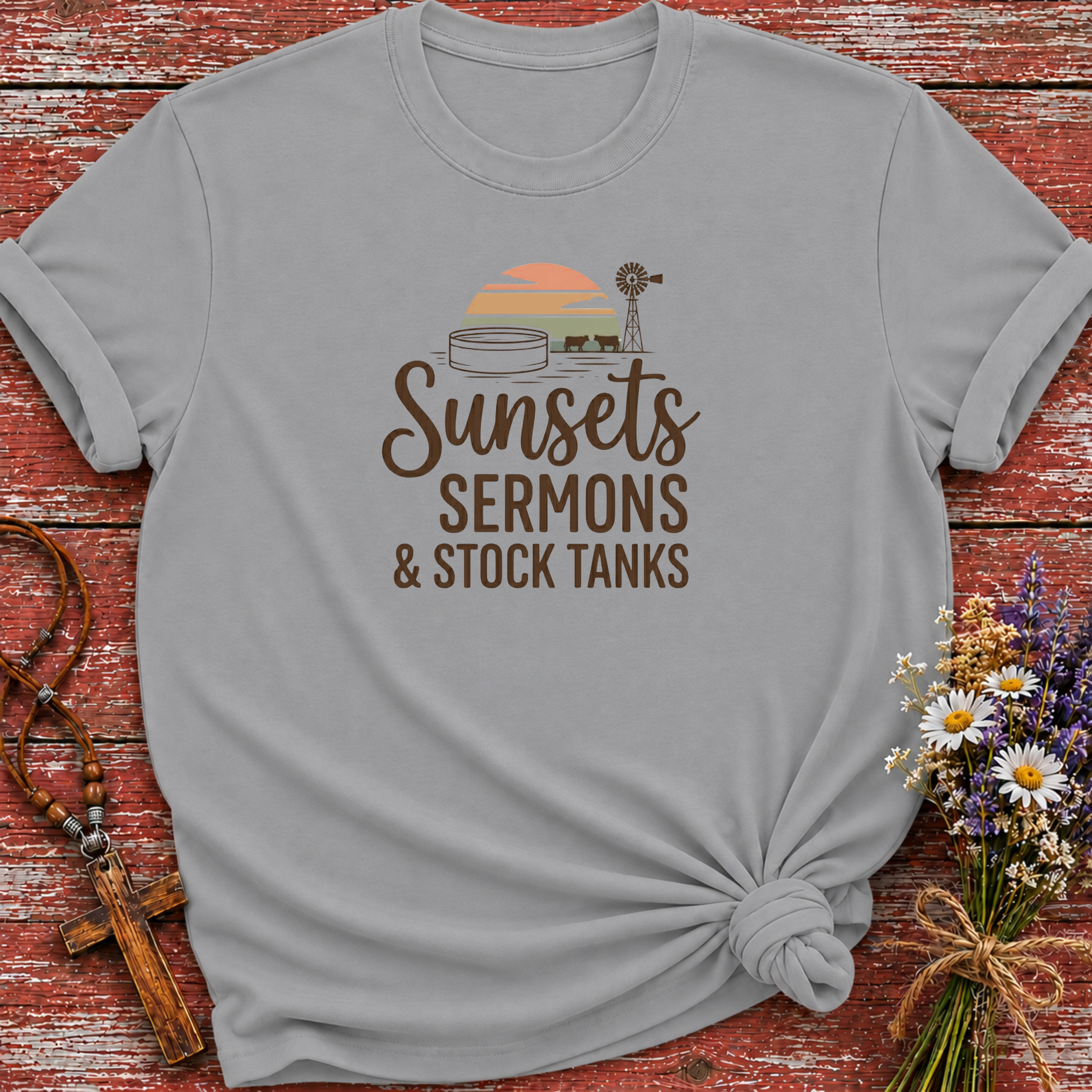Sunsets Sermons & Stocktanks T-Shirt