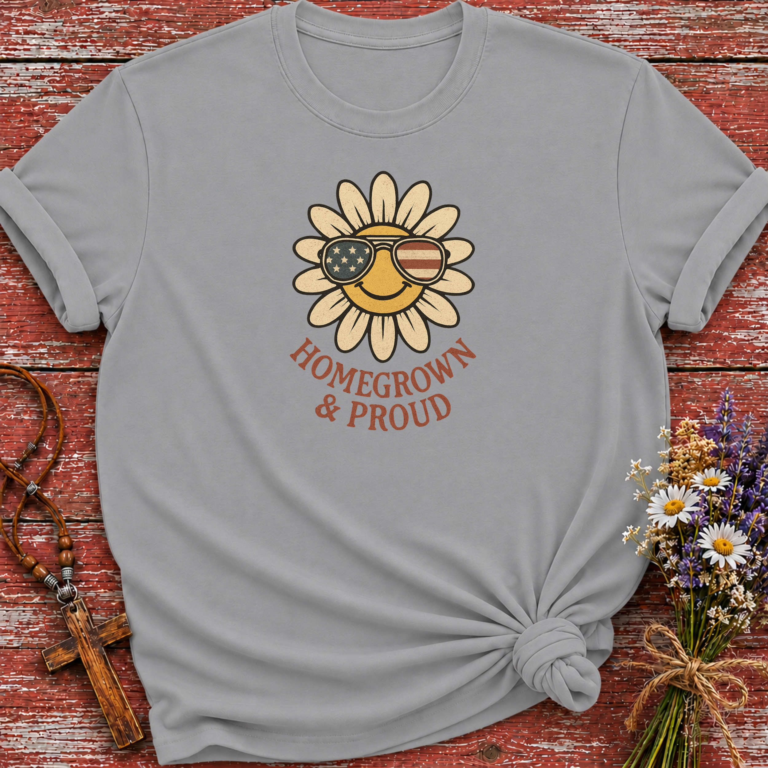 Daisy With USA Flag T-Shirt