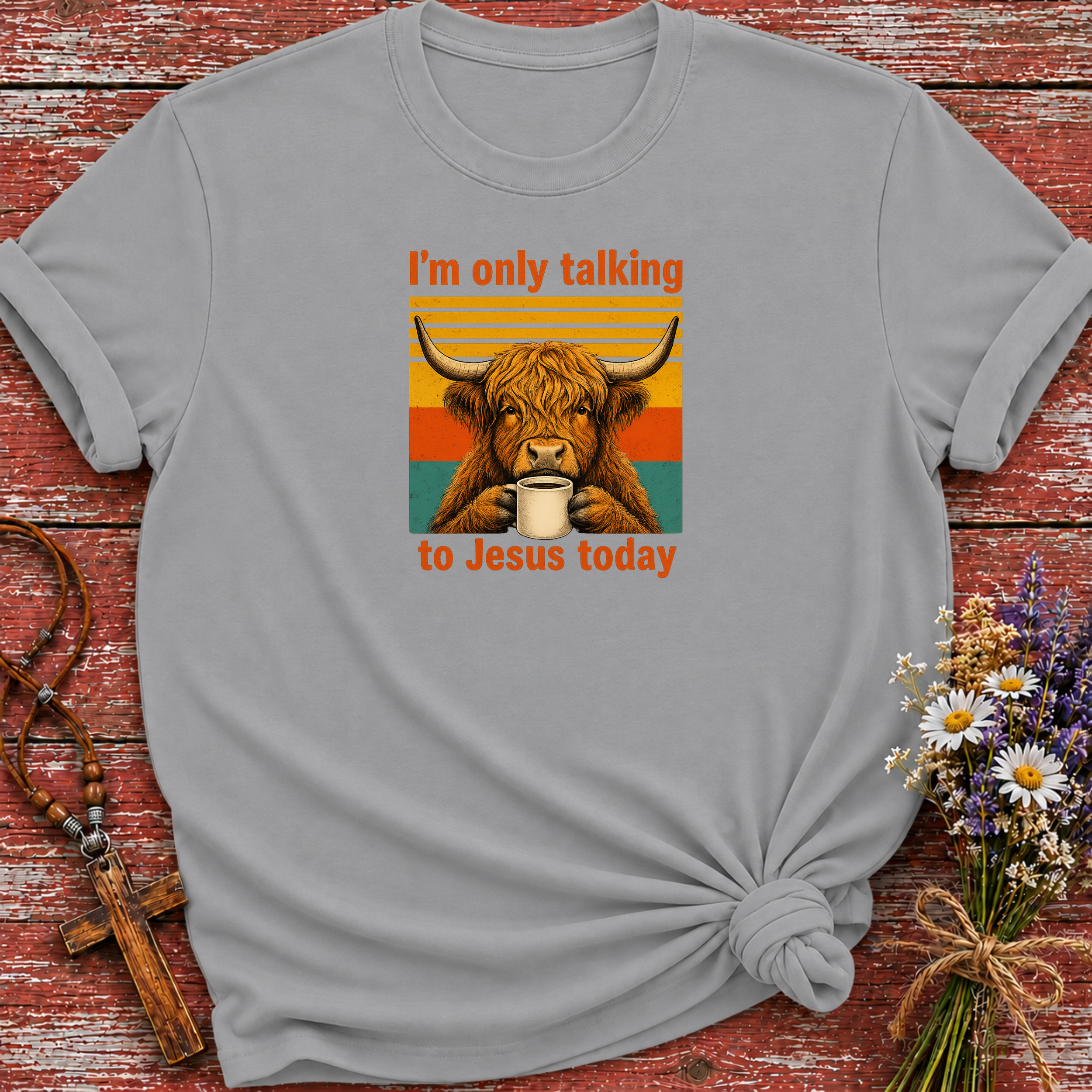 I'm Only Talking to Jesus Today Cow T-Shirt