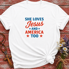 She Loves Jesus And America Too T-Shirt